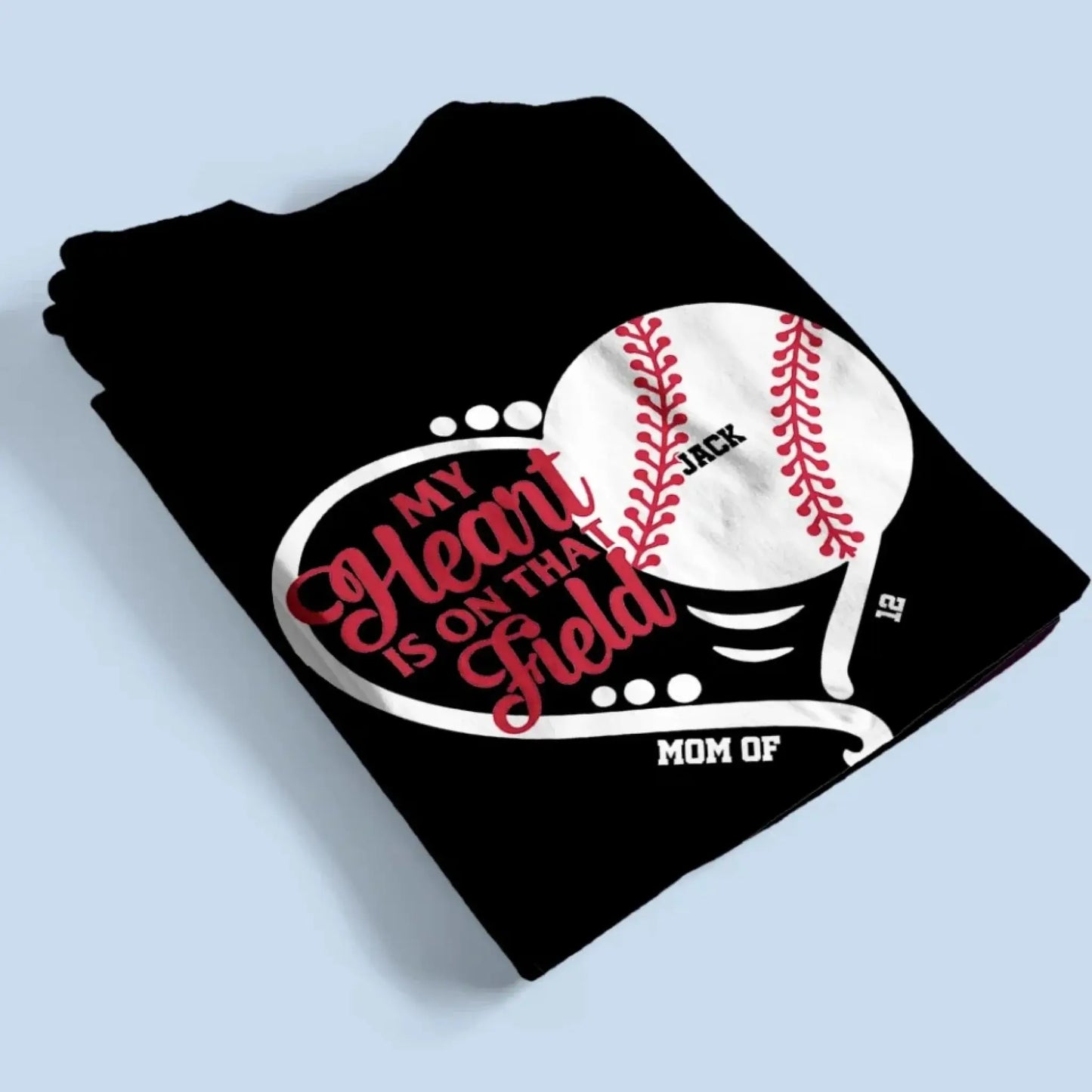 My Heart Is On That Field - Personalized T-Shirt, Gift For Sport Grandma, Sport Mom Ezcustomize