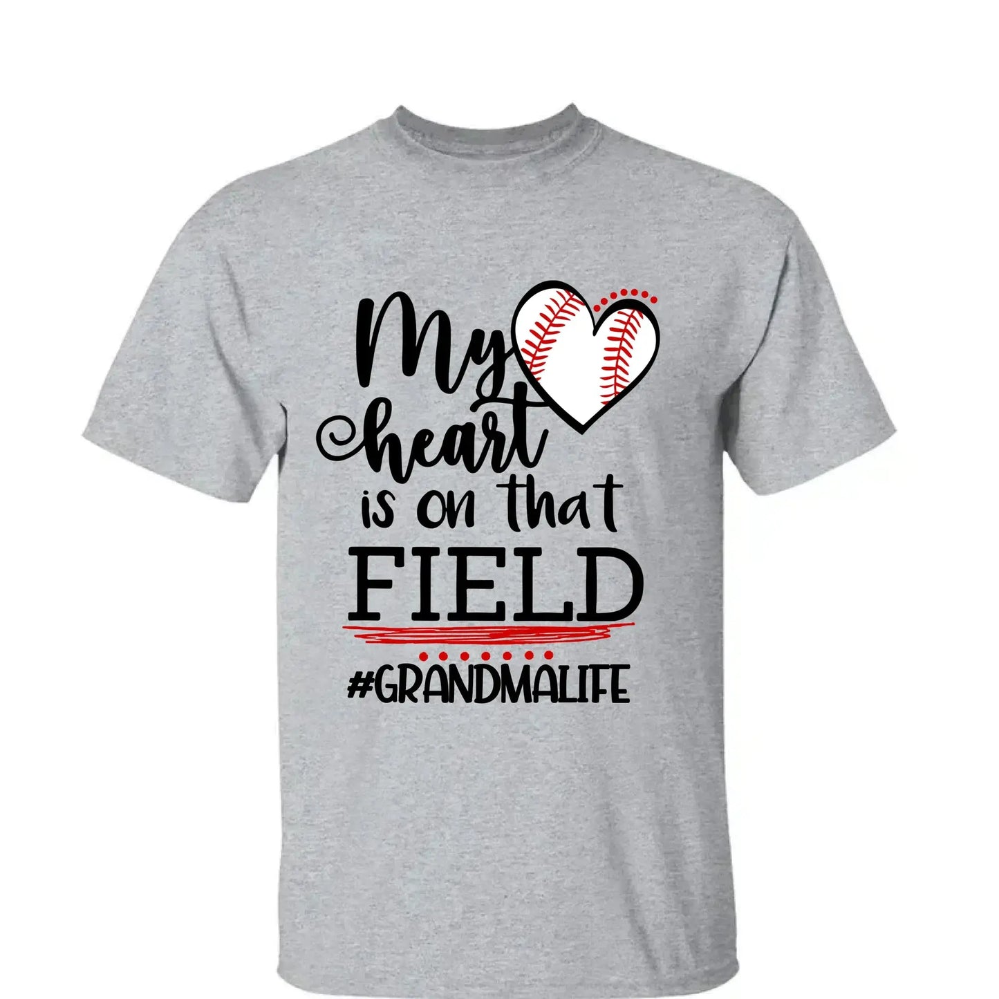 My Heart Is on That Field Shirt – Personalized Baseball Ballpark Design – Custom Mother’s Day Gift for Grandma, Nana, or Gigi Ezcustomize