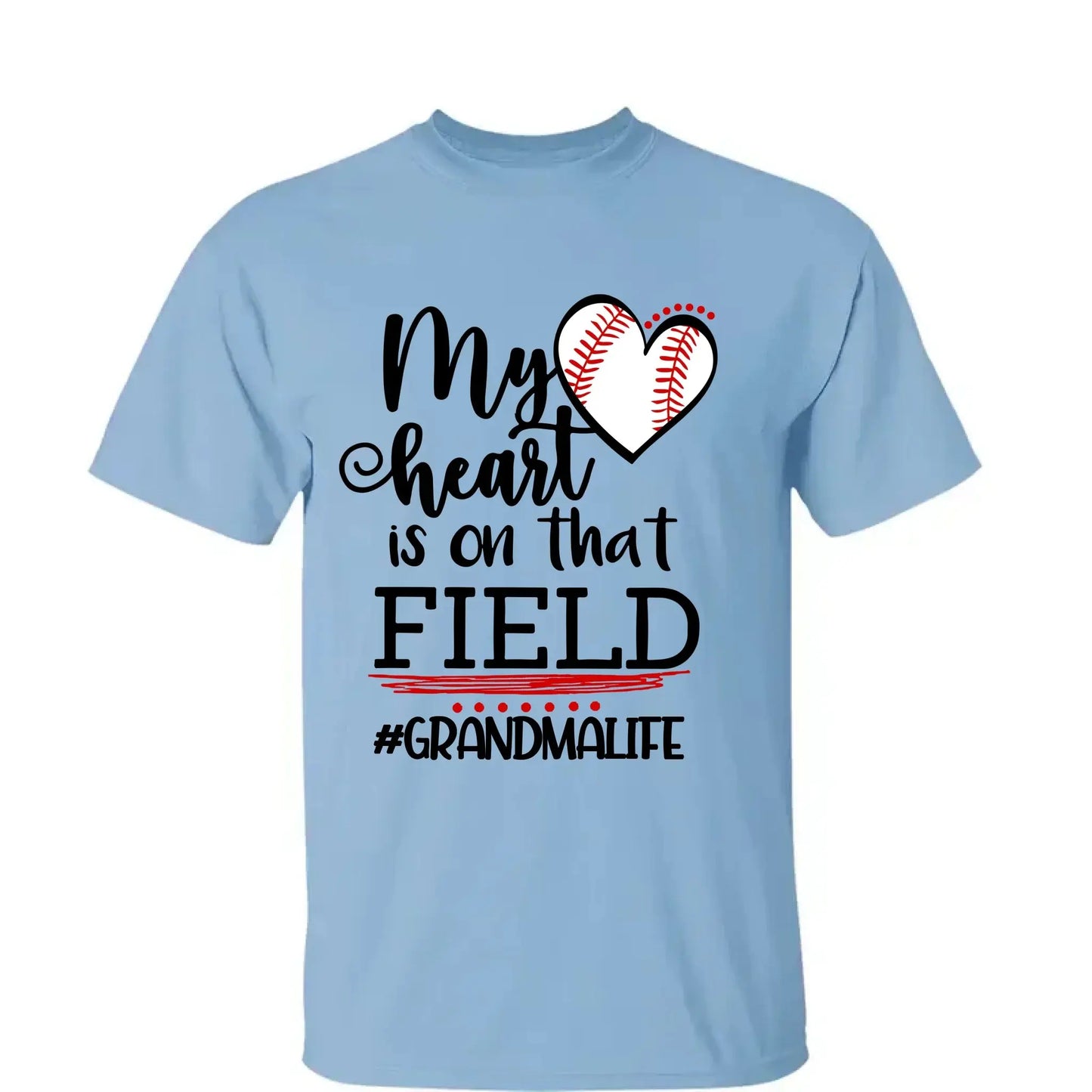 My Heart Is on That Field Shirt – Personalized Baseball Ballpark Design – Custom Mother’s Day Gift for Grandma, Nana, or Gigi Ezcustomize
