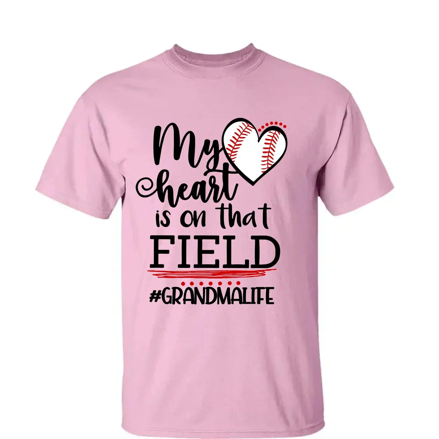 My Heart Is on That Field Shirt – Personalized Baseball Ballpark Design – Custom Mother’s Day Gift for Grandma, Nana, or Gigi Ezcustomize