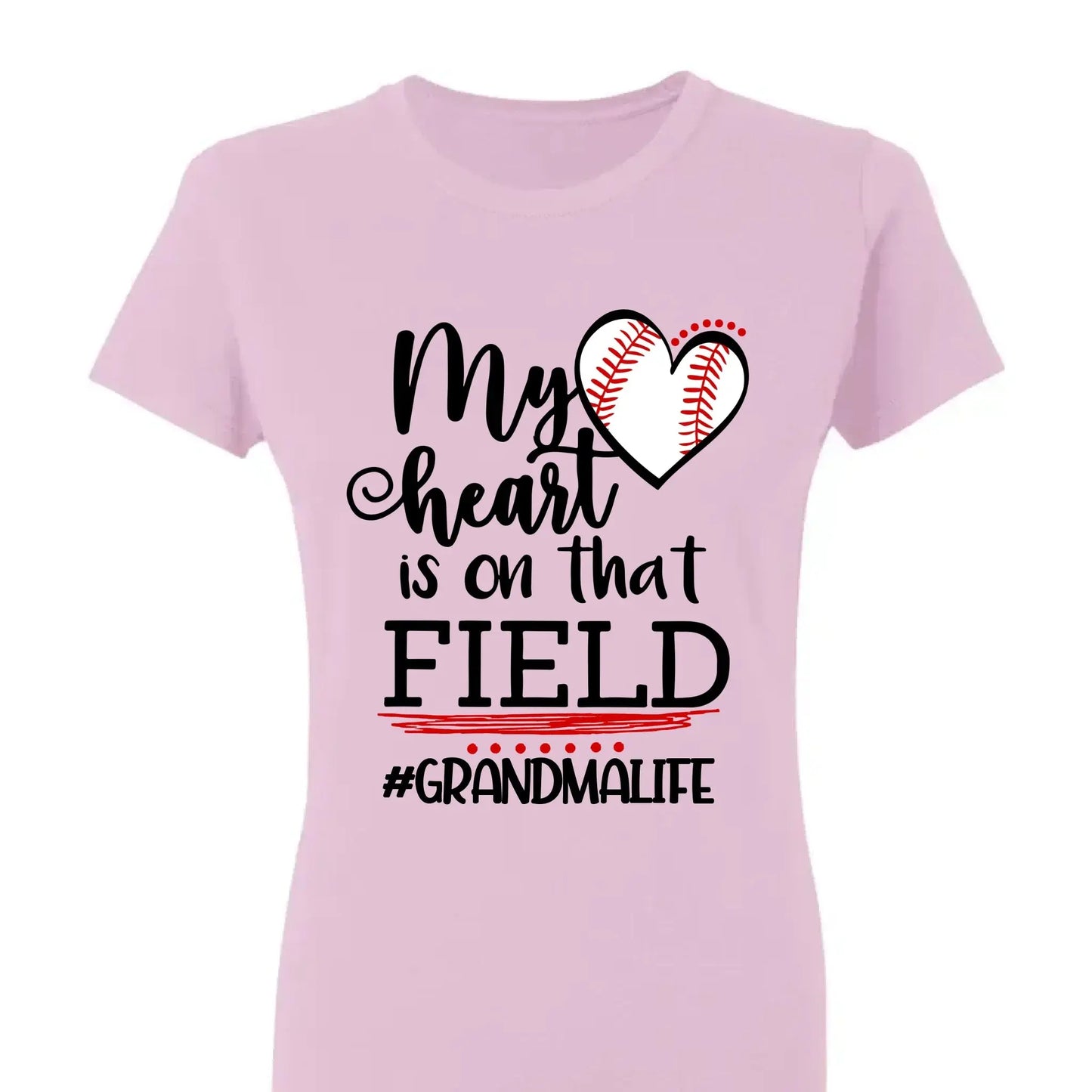 My Heart Is on That Field Shirt – Personalized Baseball Ballpark Design – Custom Mother’s Day Gift for Grandma, Nana, or Gigi Ezcustomize
