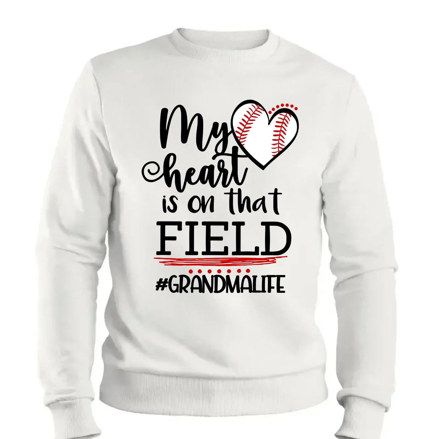 My Heart Is on That Field Shirt – Personalized Baseball Ballpark Design – Custom Mother’s Day Gift for Grandma, Nana, or Gigi Ezcustomize