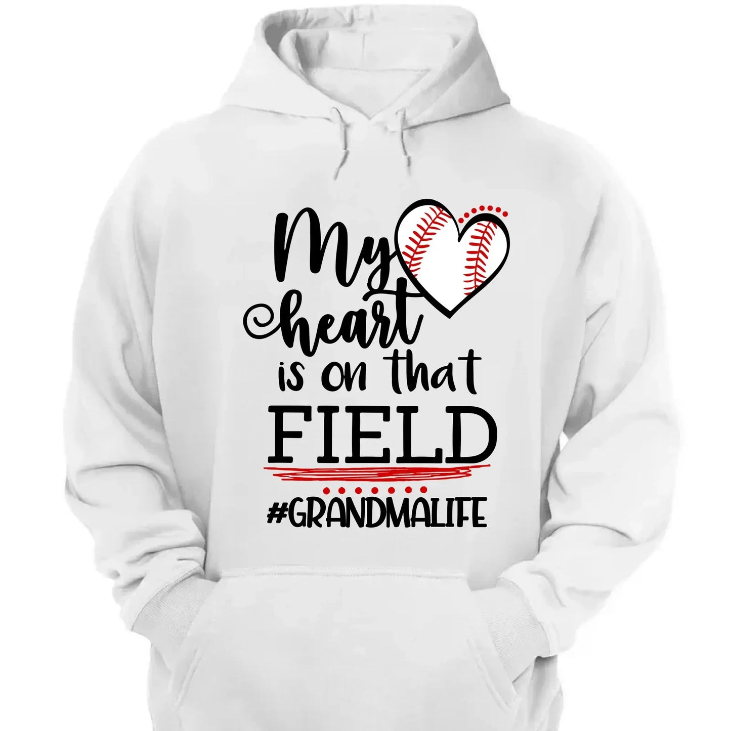 My Heart Is on That Field Shirt – Personalized Baseball Ballpark Design – Custom Mother’s Day Gift for Grandma, Nana, or Gigi Ezcustomize