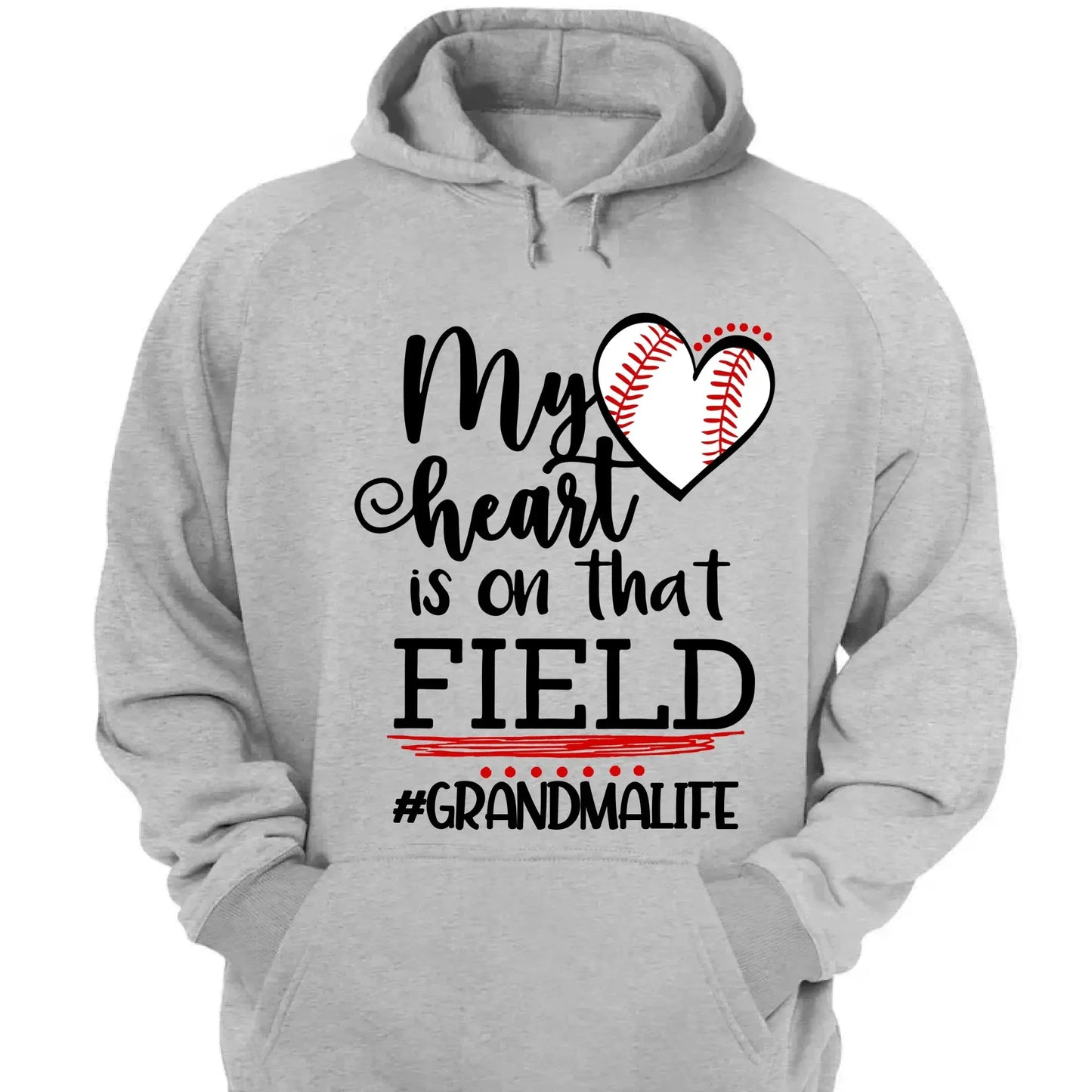 My Heart Is on That Field Shirt – Personalized Baseball Ballpark Design – Custom Mother’s Day Gift for Grandma, Nana, or Gigi Ezcustomize
