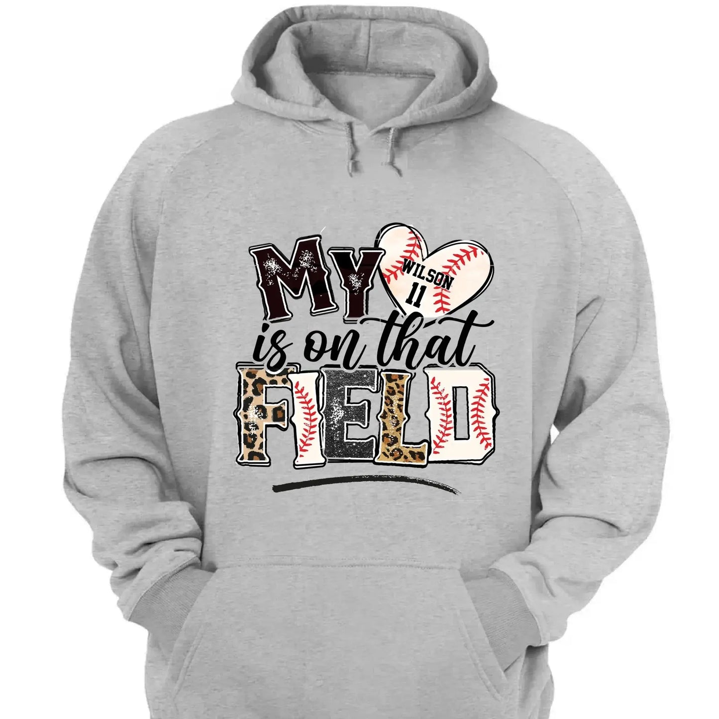 My Heart Is on That Field – Personalized T-Shirt – Custom Gift for Sport Mom or Grandma with Kids’ Names or Jersey Numbers Ezcustomize