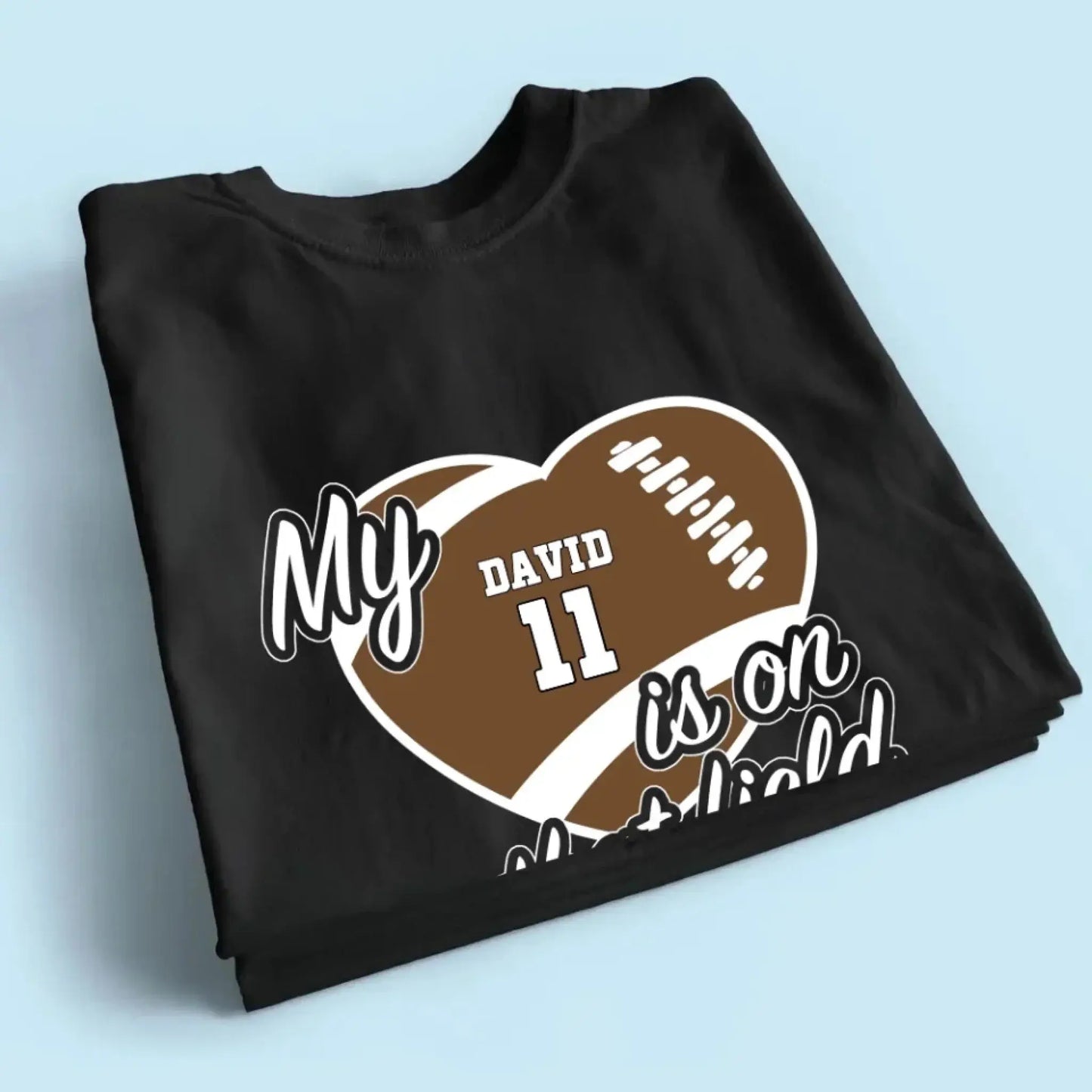 My Heart Is on That Field – Personalized T-Shirt – Custom Gift for Sports Mom or Grandma on Game Day or Mother’s Day Ezcustomize