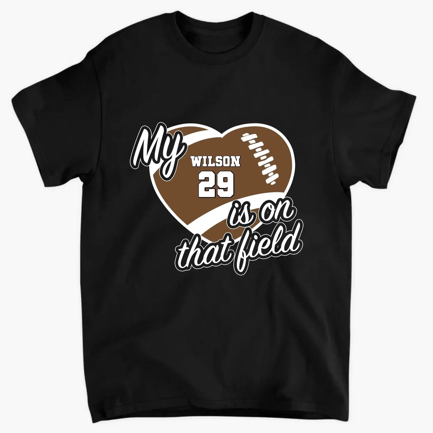 My Heart Is on That Field – Personalized T-Shirt – Custom Gift for Sports Mom or Grandma on Game Day or Mother’s Day Ezcustomize
