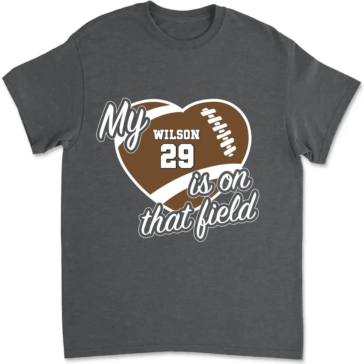 My Heart Is on That Field – Personalized T-Shirt – Custom Gift for Sports Mom or Grandma on Game Day or Mother’s Day Ezcustomize