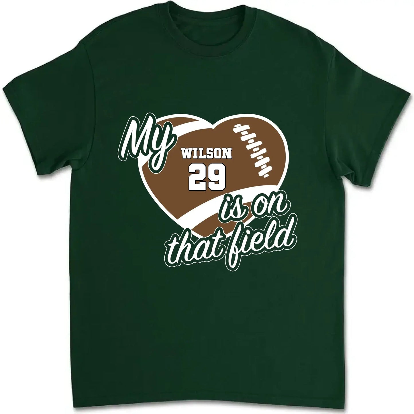 My Heart Is on That Field – Personalized T-Shirt – Custom Gift for Sports Mom or Grandma on Game Day or Mother’s Day Ezcustomize