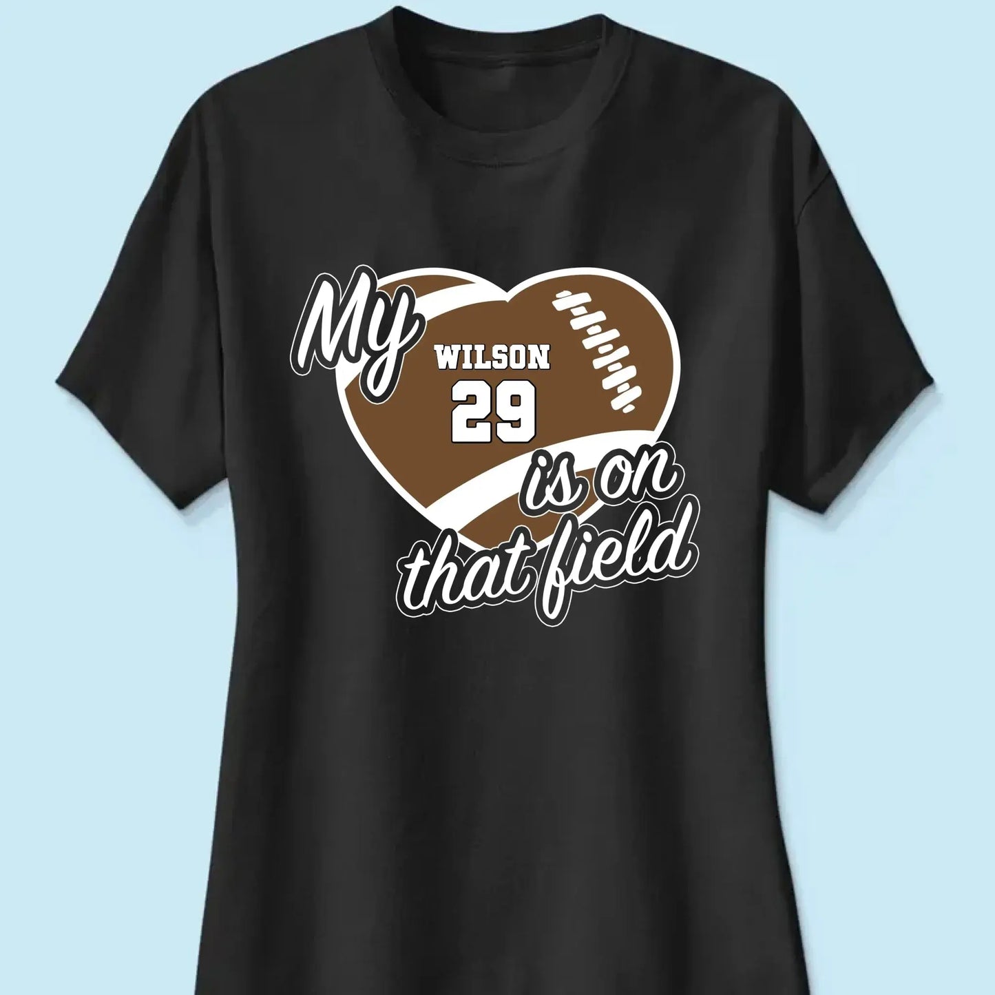 My Heart Is on That Field – Personalized T-Shirt – Custom Gift for Sports Mom or Grandma on Game Day or Mother’s Day Ezcustomize