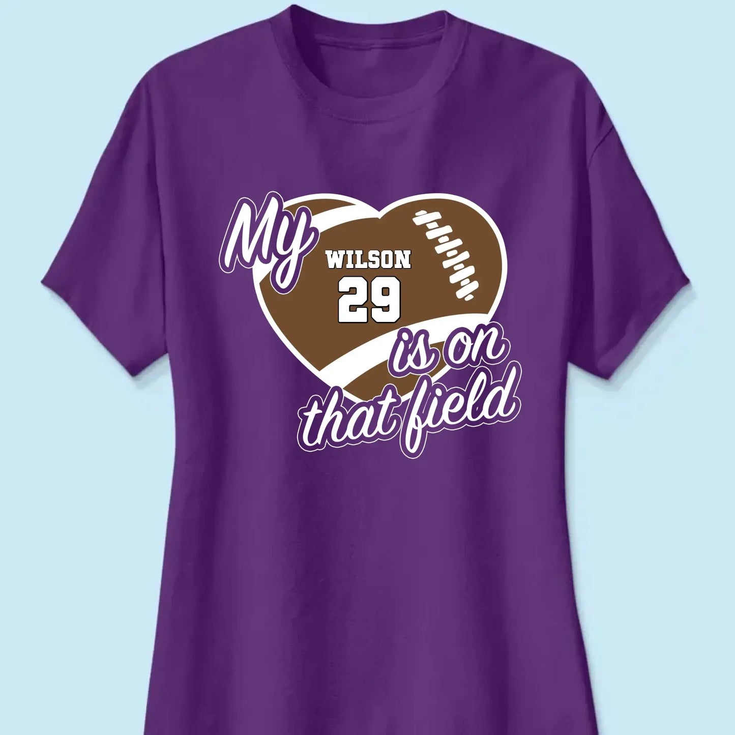 My Heart Is on That Field – Personalized T-Shirt – Custom Gift for Sports Mom or Grandma on Game Day or Mother’s Day Ezcustomize