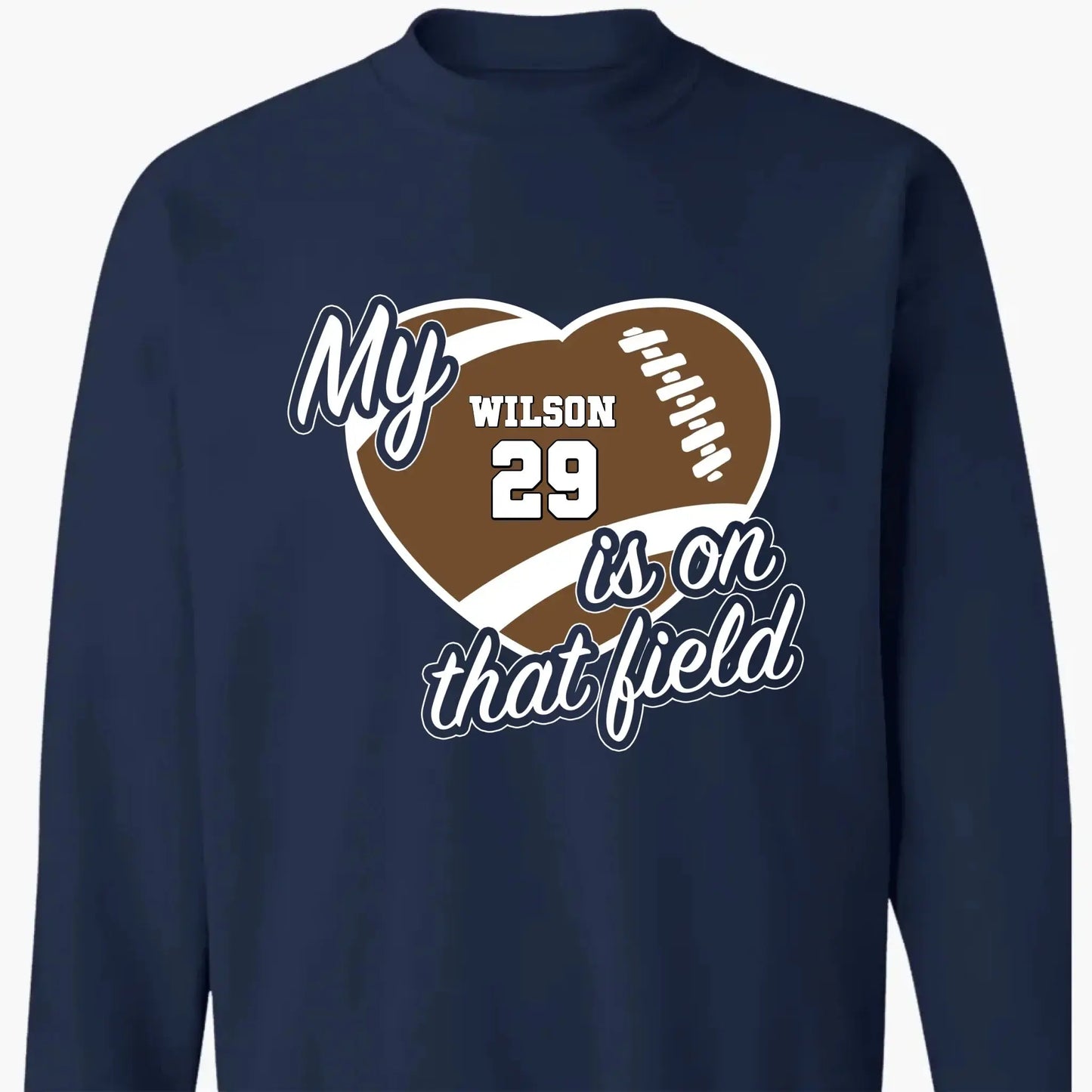 My Heart Is on That Field – Personalized T-Shirt – Custom Gift for Sports Mom or Grandma on Game Day or Mother’s Day Ezcustomize