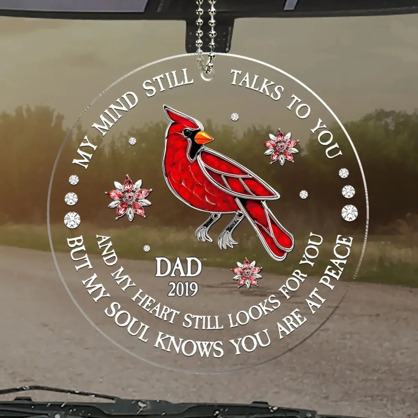 My Soul Knows You Are at Peace – Personalized Custom Car Ornament – Heartfelt Memorial Gift for Honoring a Lost Loved One Ezcustomize