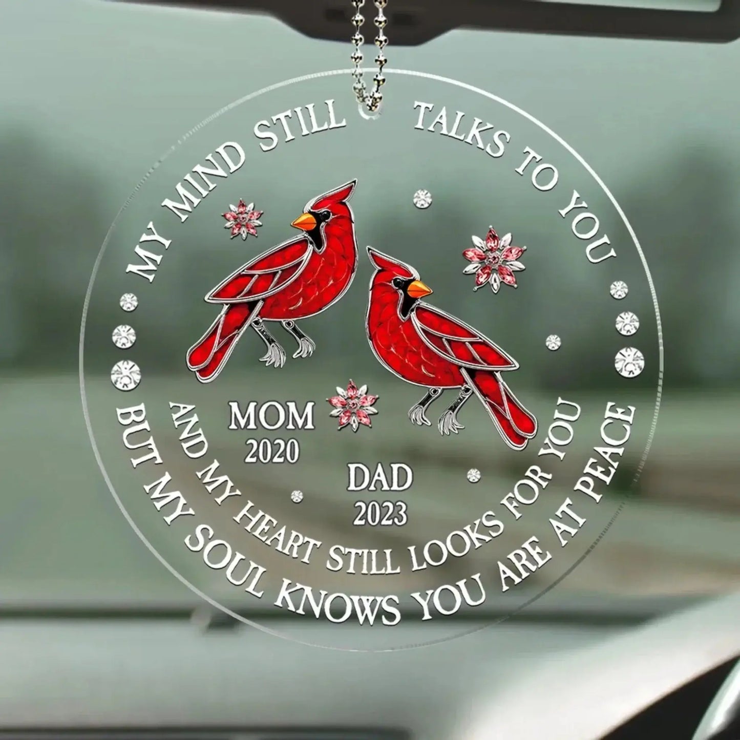 My Soul Knows You Are at Peace – Personalized Custom Car Ornament – Heartfelt Memorial Gift for Honoring a Lost Loved One Ezcustomize