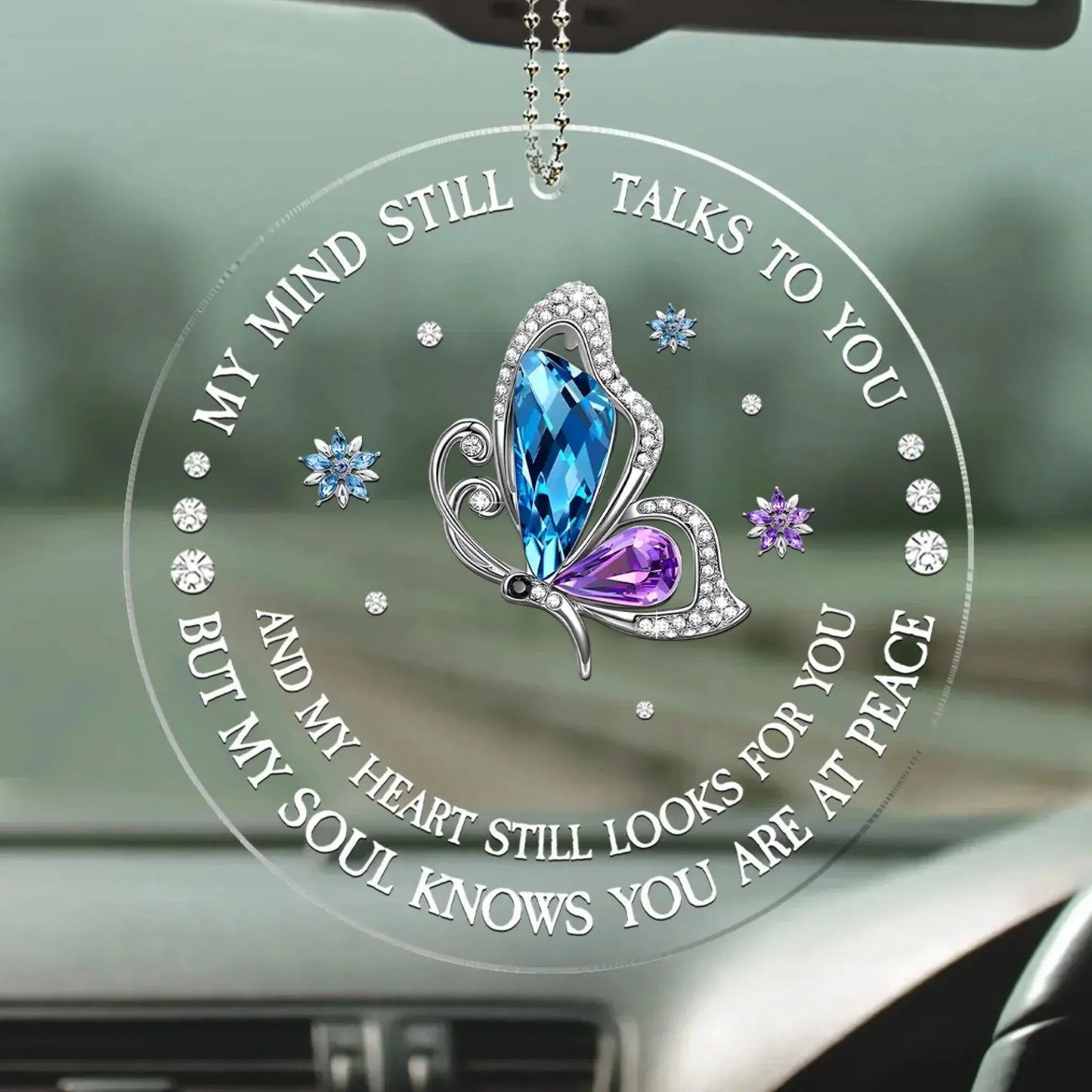 My Soul Knows You Are at Peace – Personalized Custom Car Ornament – Heartfelt Memorial Gift for Honoring a Lost Loved One Ezcustomize