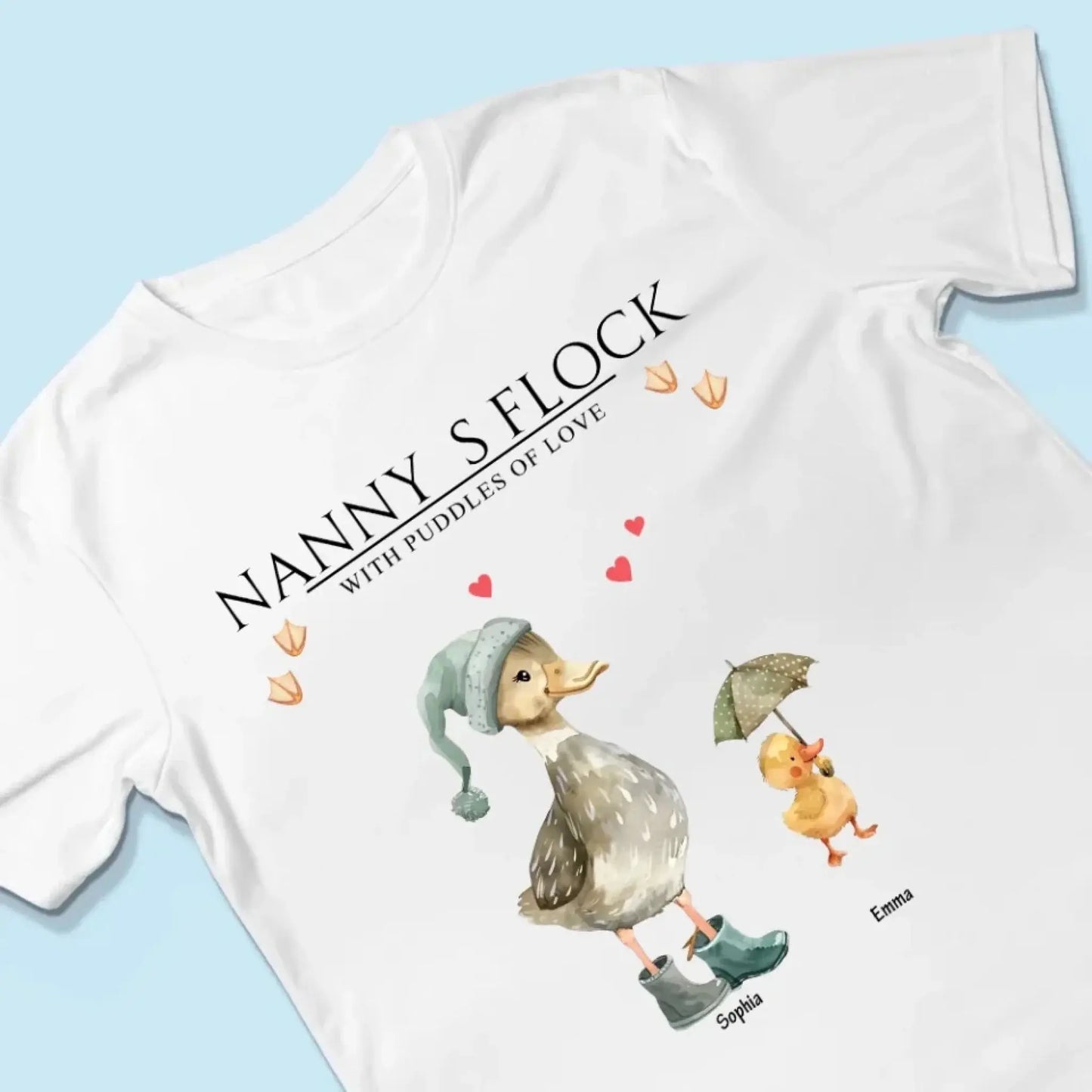 Nanny’s Flock Shirt – Personalized T-Shirt with Kids’ Names – Funny Mother’s Day Gift for Grandma or Mom Ezcustomize