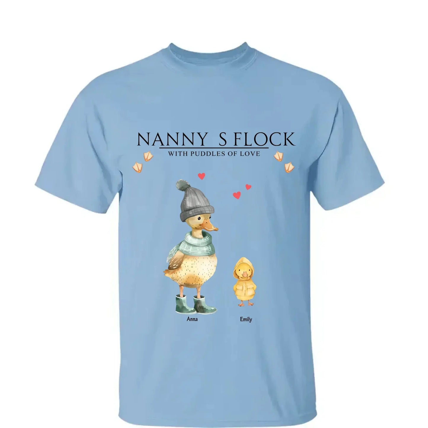 Nanny’s Flock Shirt – Personalized T-Shirt with Kids’ Names – Funny Mother’s Day Gift for Grandma or Mom Ezcustomize