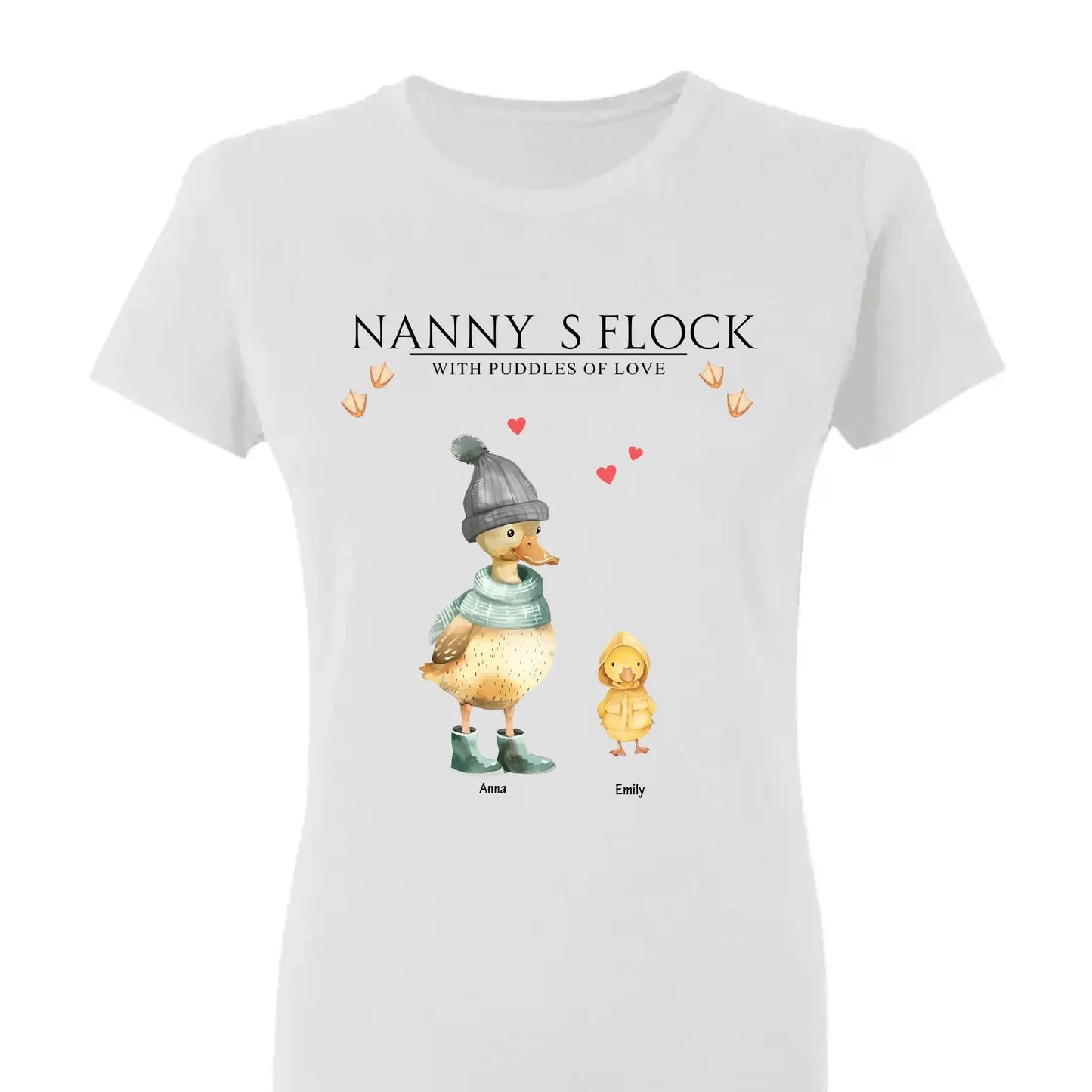 Nanny’s Flock Shirt – Personalized T-Shirt with Kids’ Names – Funny Mother’s Day Gift for Grandma or Mom Ezcustomize