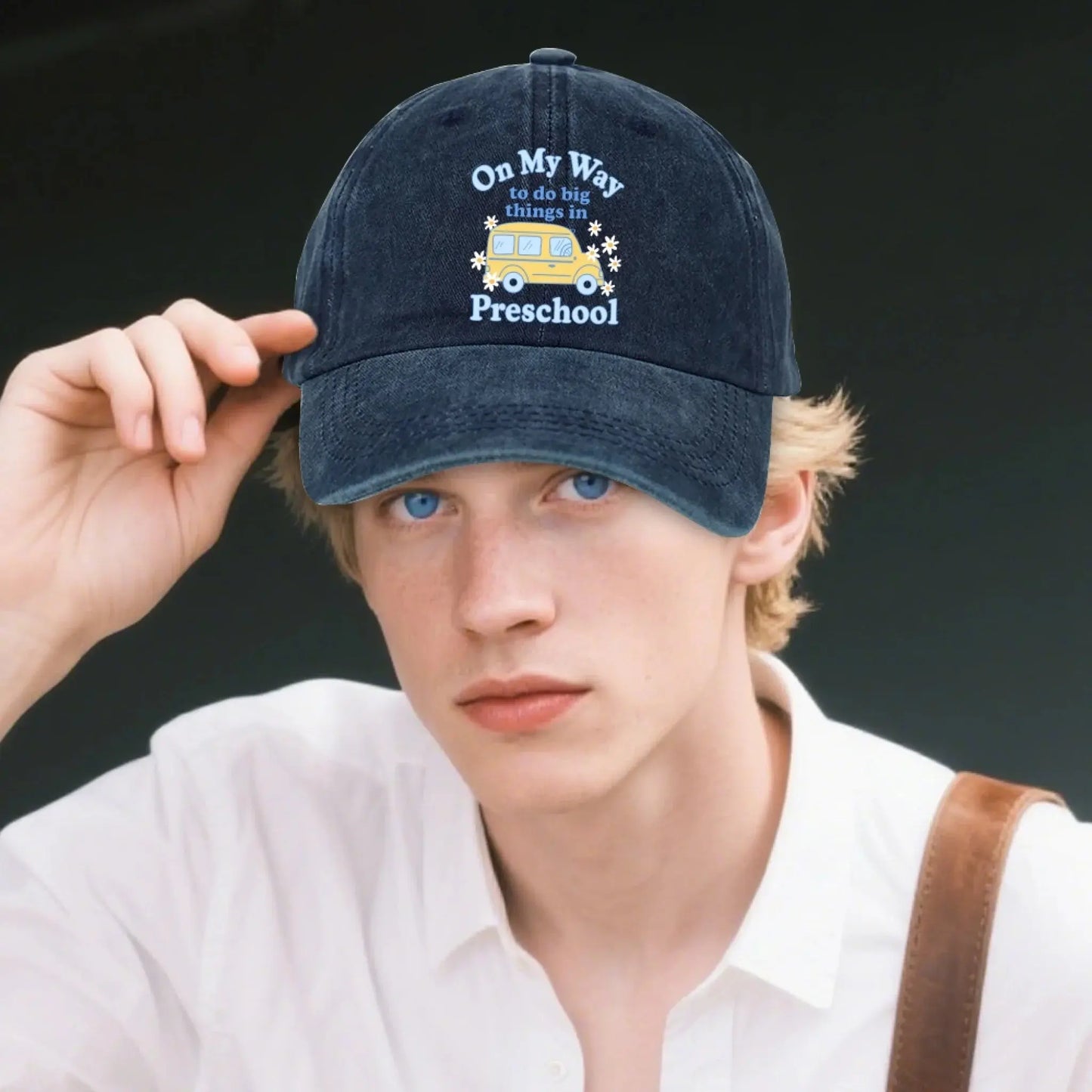 On My Way To Do Big Things – Personalized Grade Level Shirt and Cap for Kids & Teachers – Cute Back to School Custom Tees & Denim Cap Ezcustomize