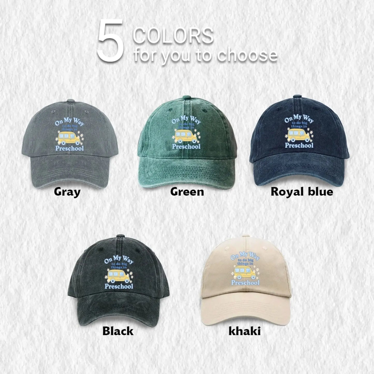 On My Way To Do Big Things – Personalized Grade Level Shirt and Cap for Kids & Teachers – Cute Back to School Custom Tees & Denim Cap Ezcustomize