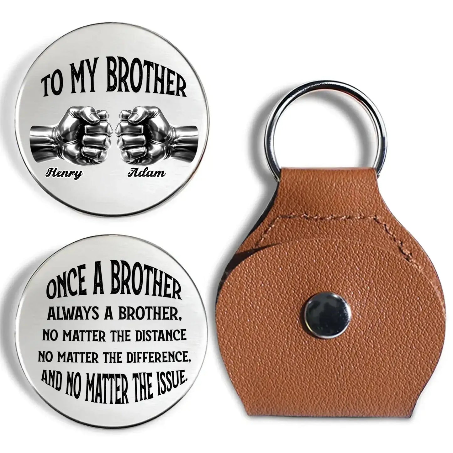 Once A Brother And Always A Brother – Personalized Custom Pocket Hug Token – Meaningful Birthday, Christmas & Brotherhood Keepsake Gift for Brother Ezcustomize