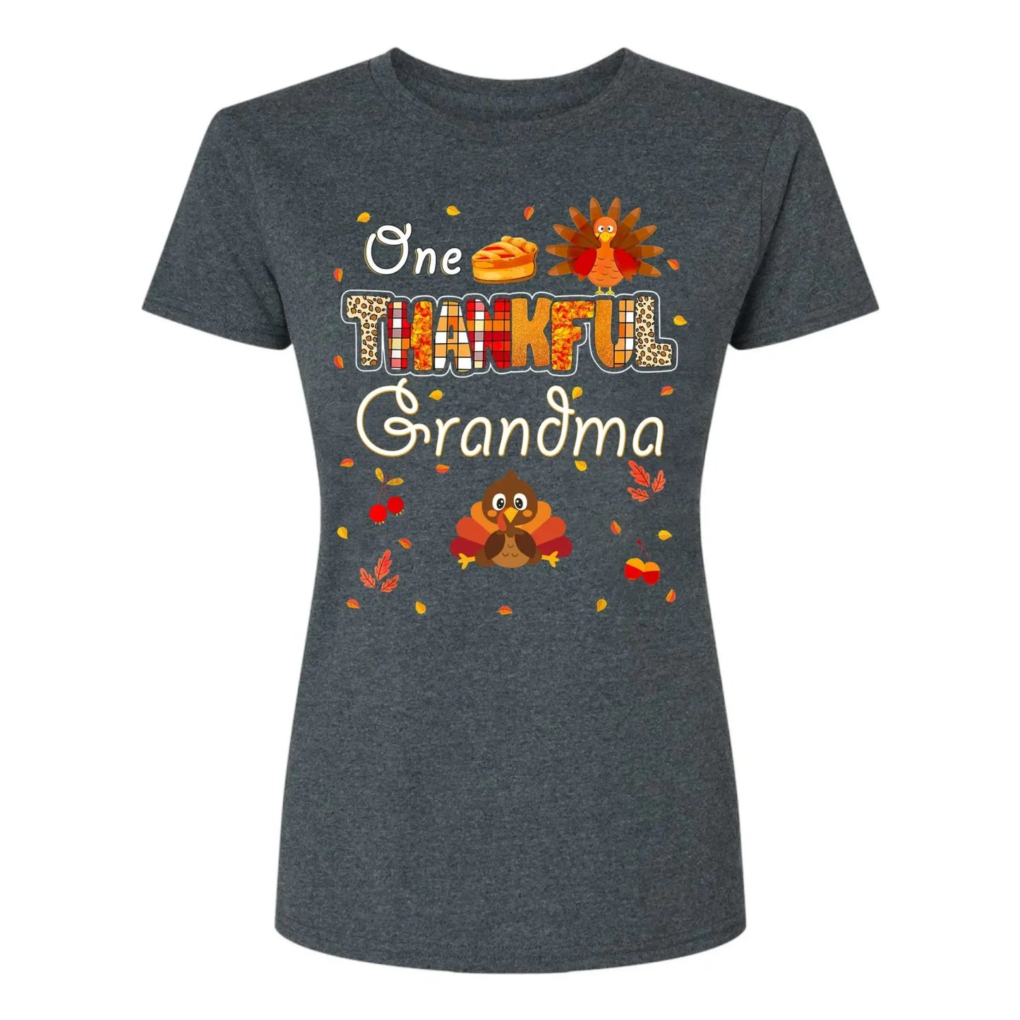 One Thankful Grandma with Up to 10 Little Turkeys – Personalized Custom T-Shirt – Funny Thanksgiving Gift for Grandma or Grandparent Ezcustomize