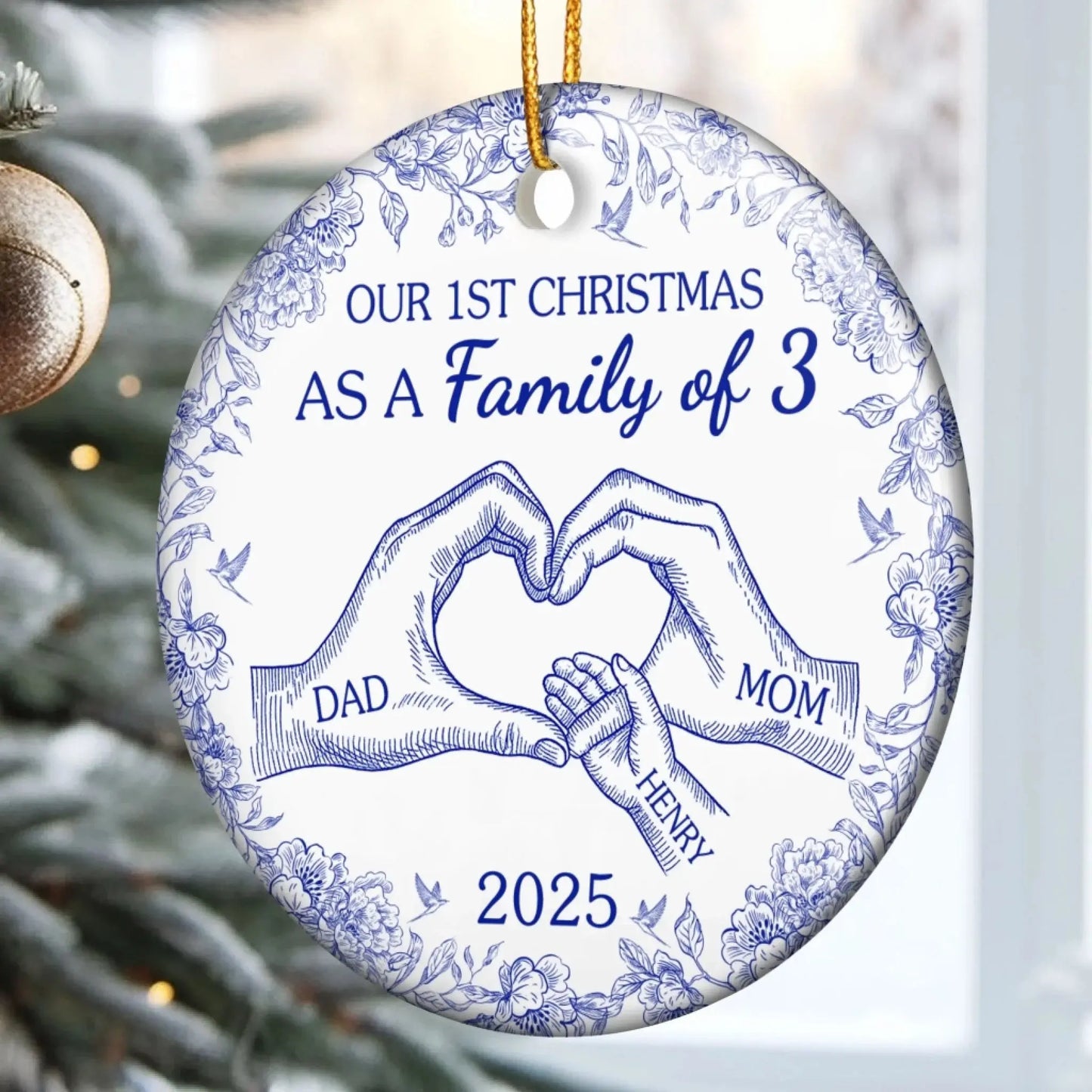 Our First Christmas Together – Personalized Ceramic Ornament – Romantic Holiday Gift for Couples, Newlyweds & Married Partners Ezcustomize
