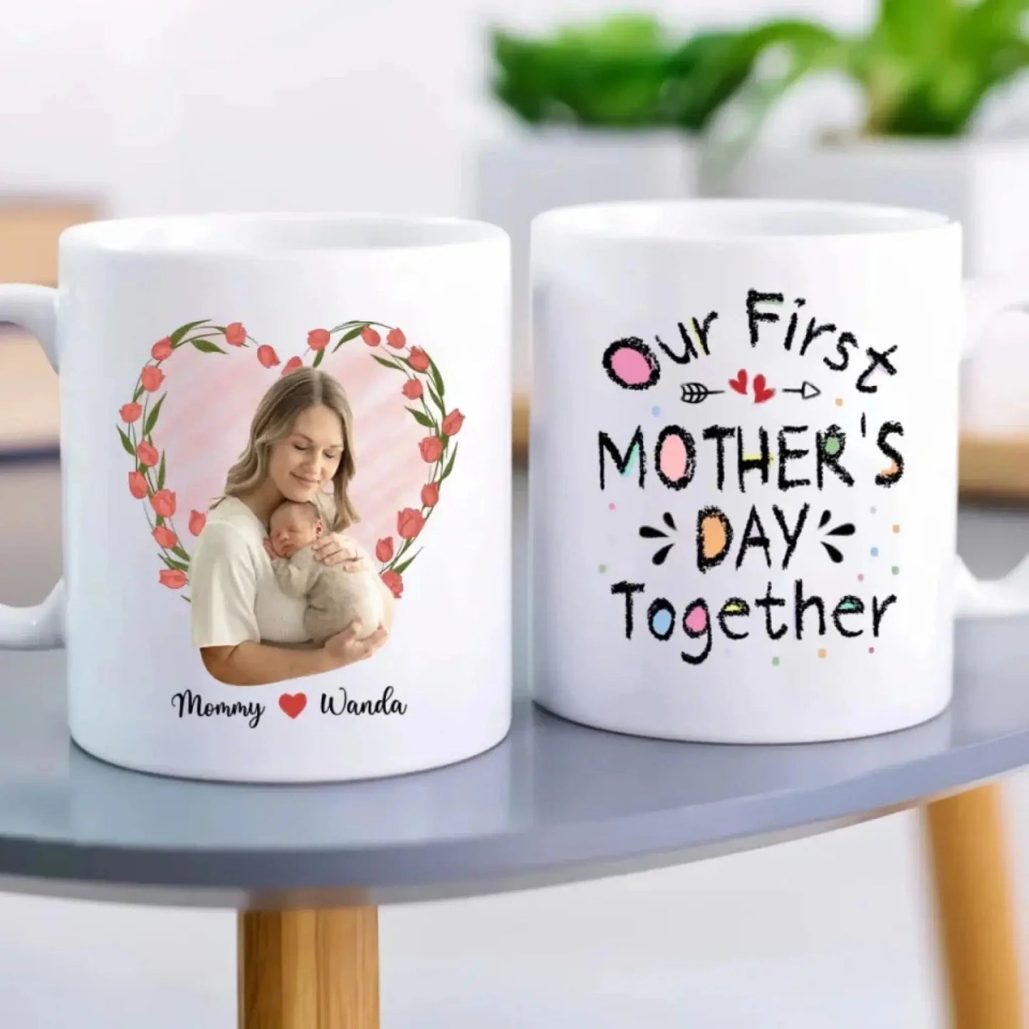 Our First Mother’s Day Together Mug – Personalized Custom Coffee Cup – Gift for New Mom from Baby or Family Ezcustomize