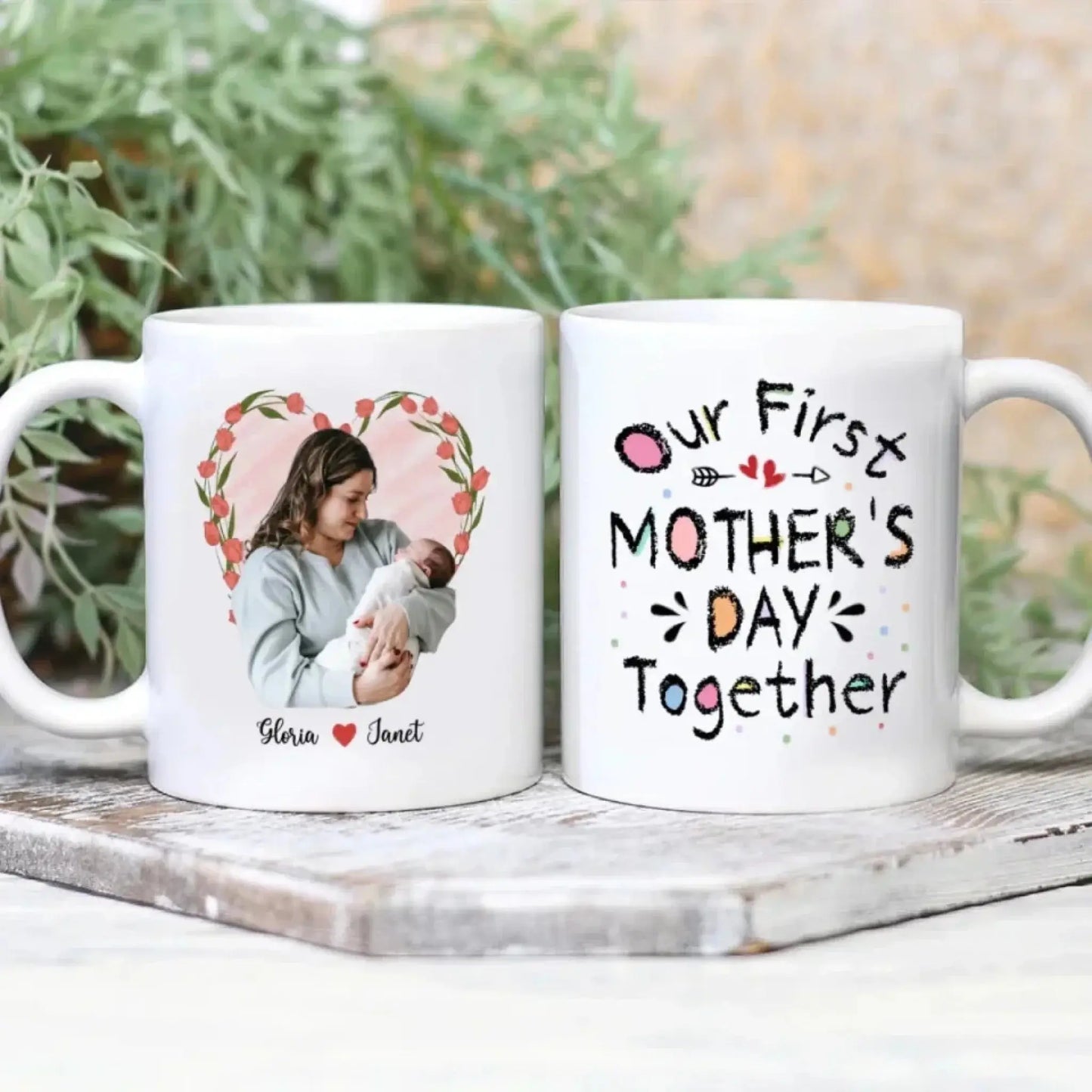 Our First Mother’s Day Together Mug – Personalized Custom Coffee Cup – Gift for New Mom from Baby or Family Ezcustomize
