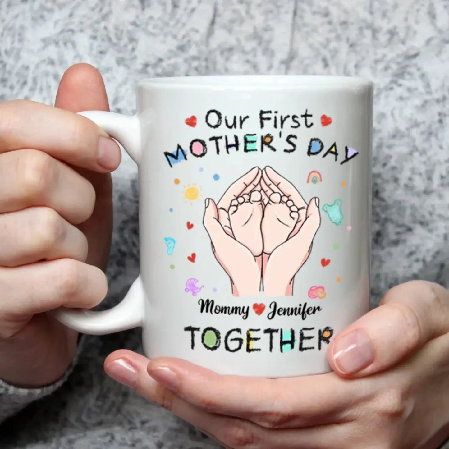 Our First Mother's Day Together - Personal Mug For Mom Or Grandma, Mother's Day Gift Ezcustomize