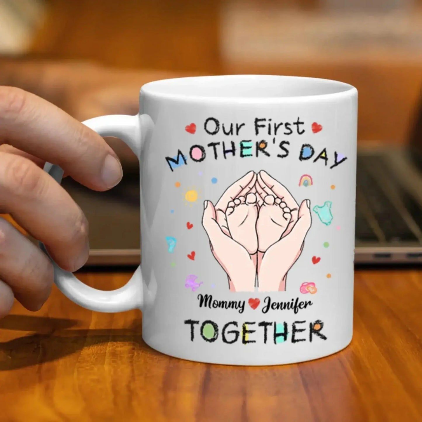 Our First Mother's Day Together - Personal Mug For Mom Or Grandma, Mother's Day Gift Ezcustomize