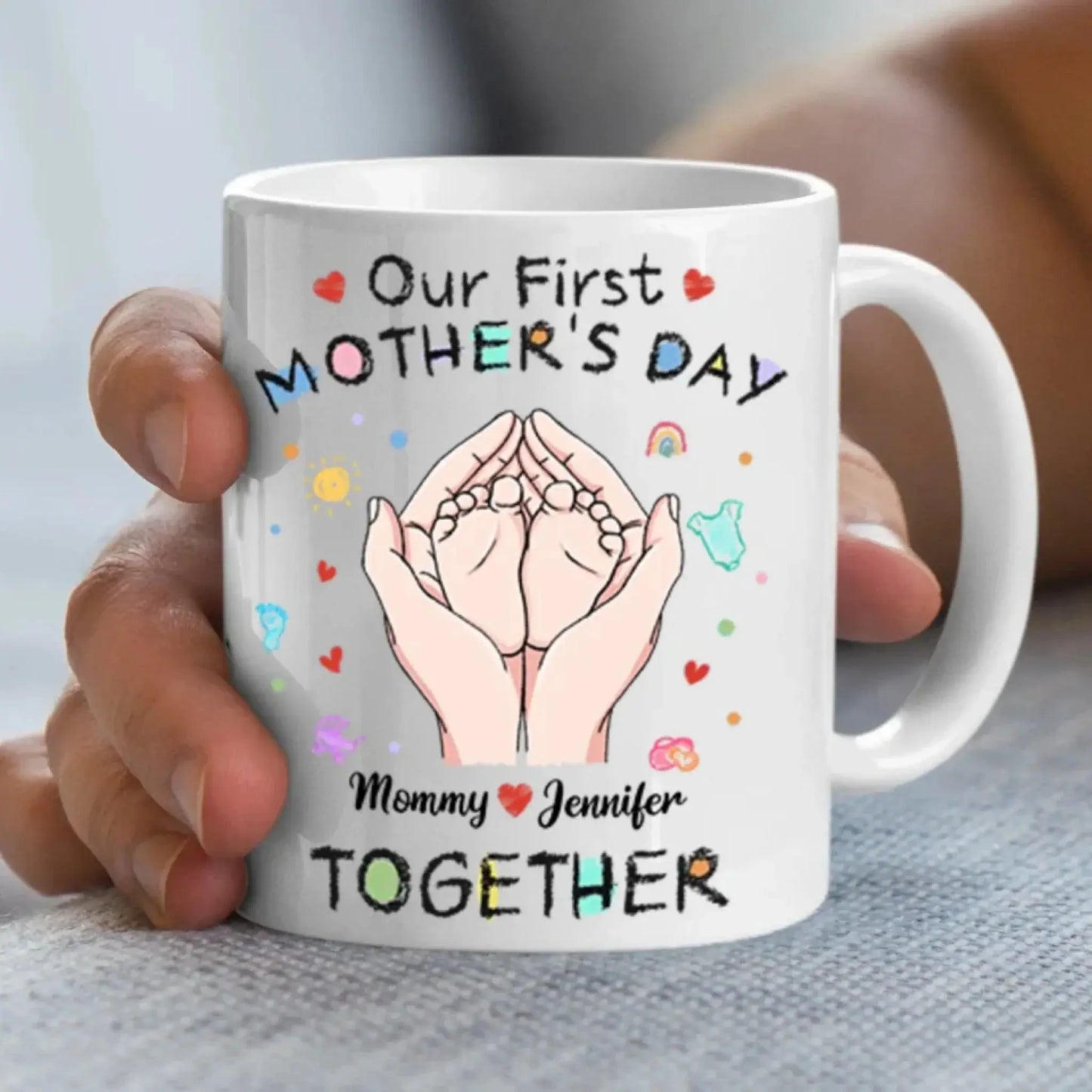 Our First Mother's Day Together - Personal Mug For Mom Or Grandma, Mother's Day Gift Ezcustomize