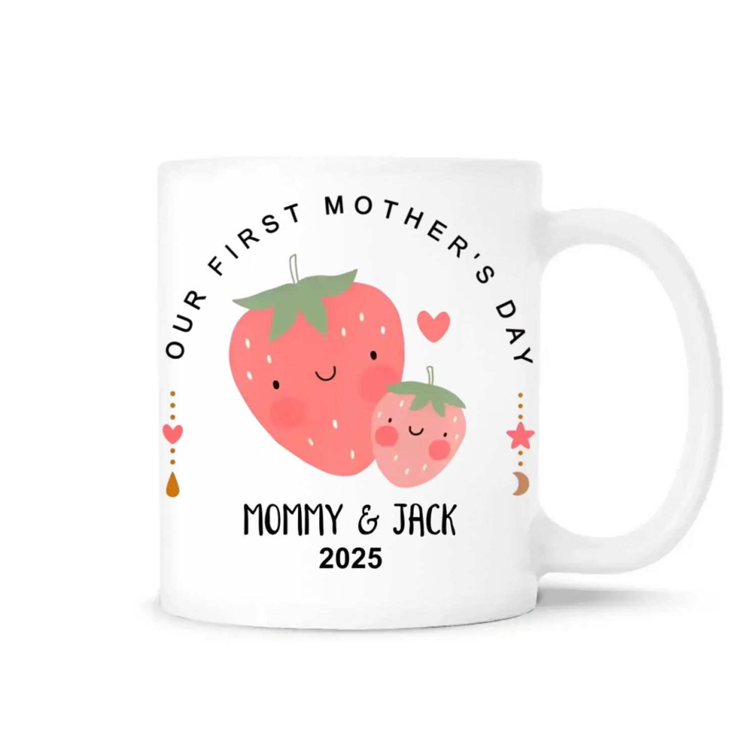 Our First Mother’s Day Together – Personalized T-Shirt & Baby Onesie Set – Custom Gift for New Mom and Baby Ezcustomize