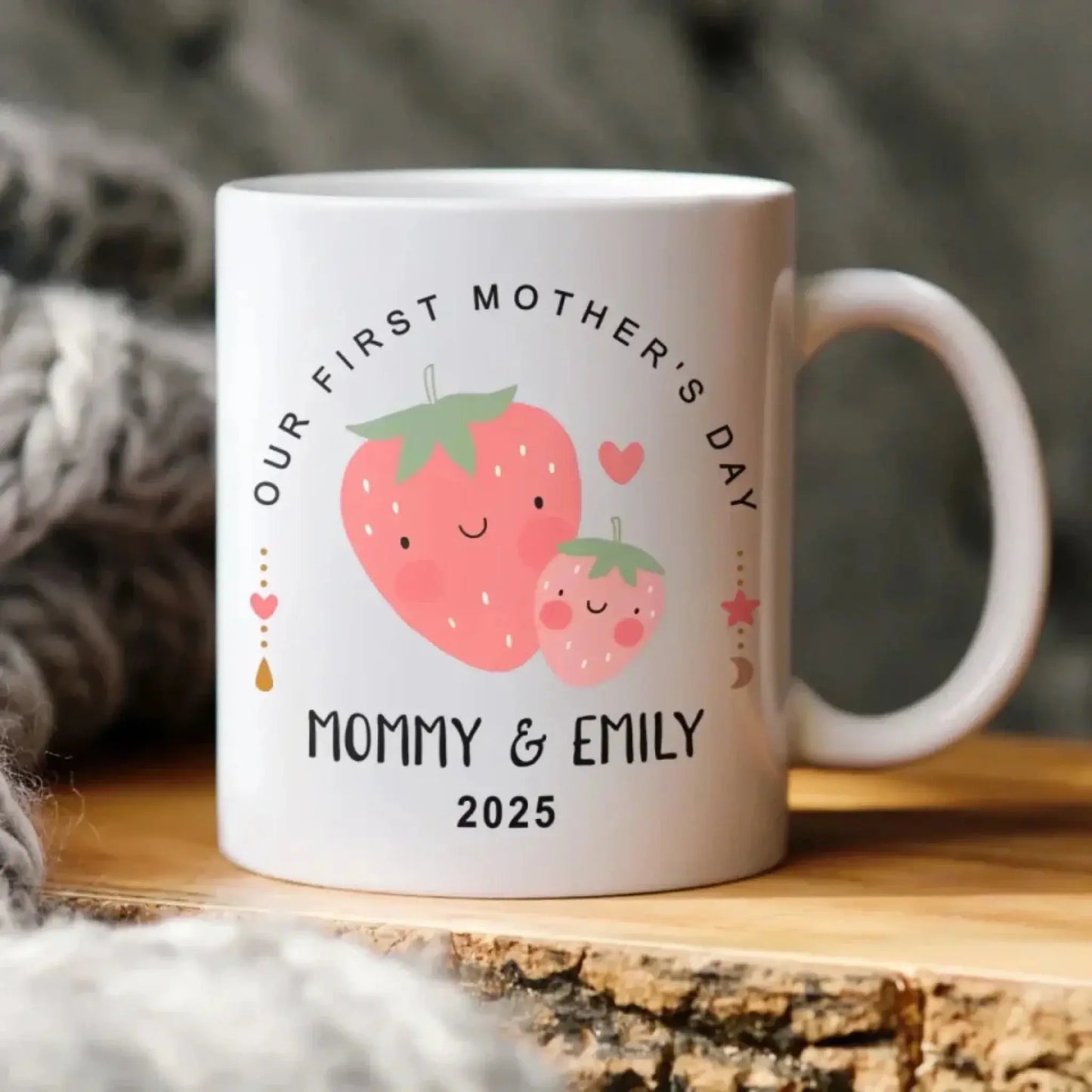 Our First Mother’s Day Together – Personalized T-Shirt & Baby Onesie Set – Custom Gift for New Mom and Baby Ezcustomize