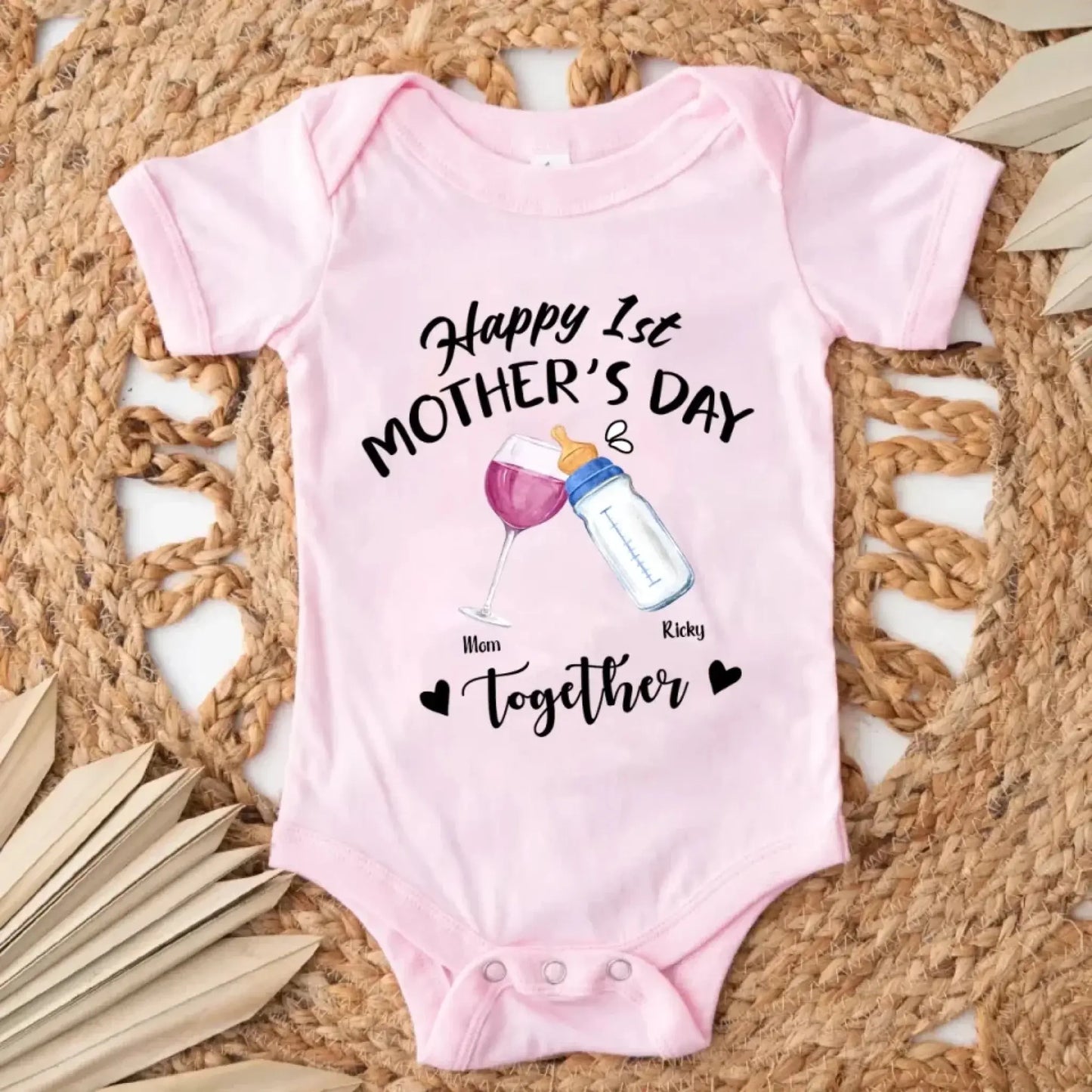 Our First Mother’s Day Together – Personalized T-Shirt or Onesie – Custom Gift for New Mom or First-Time Mom Ezcustomize