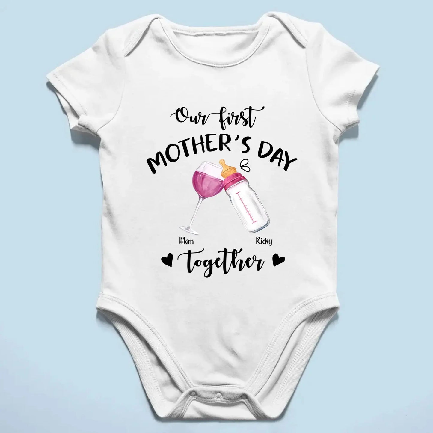 Our First Mother’s Day Together – Personalized T-Shirt or Onesie – Custom Gift for New Mom or First-Time Mom Ezcustomize