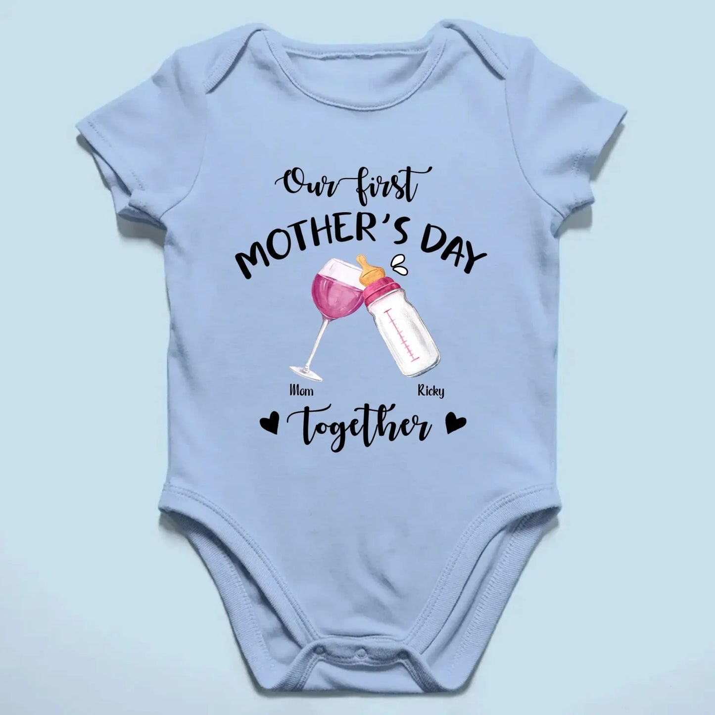 Our First Mother’s Day Together – Personalized T-Shirt or Onesie – Custom Gift for New Mom or First-Time Mom Ezcustomize
