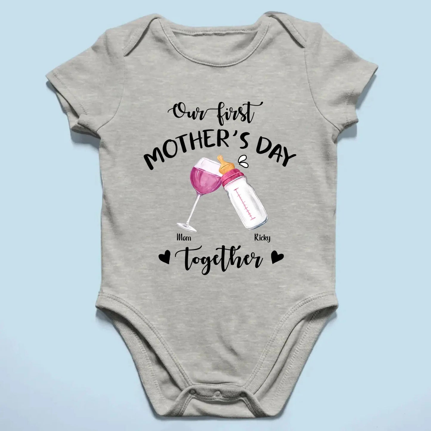 Our First Mother’s Day Together – Personalized T-Shirt or Onesie – Custom Gift for New Mom or First-Time Mom Ezcustomize