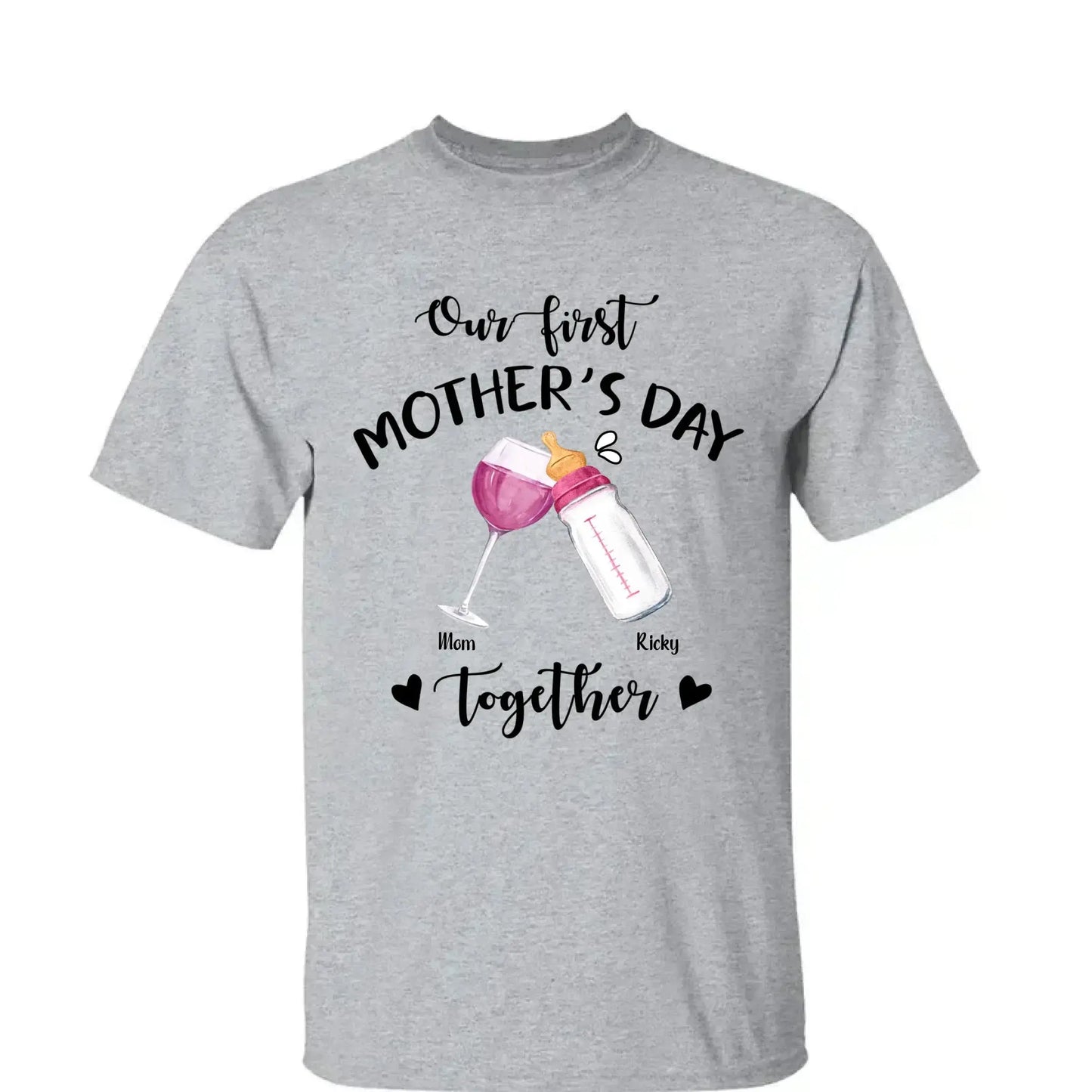 Our First Mother’s Day Together – Personalized T-Shirt or Onesie – Custom Gift for New Mom or First-Time Mom Ezcustomize