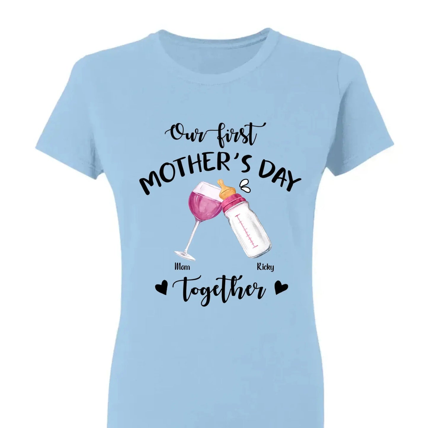 Our First Mother’s Day Together – Personalized T-Shirt or Onesie – Custom Gift for New Mom or First-Time Mom Ezcustomize