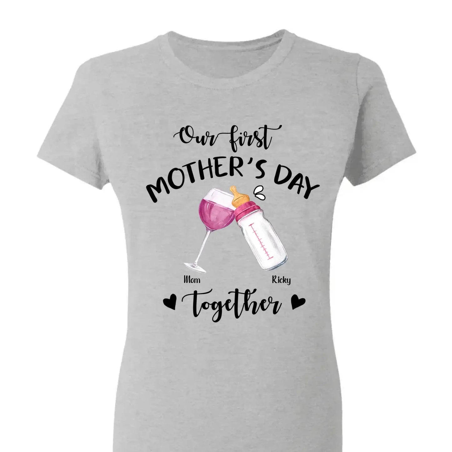 Our First Mother’s Day Together – Personalized T-Shirt or Onesie – Custom Gift for New Mom or First-Time Mom Ezcustomize