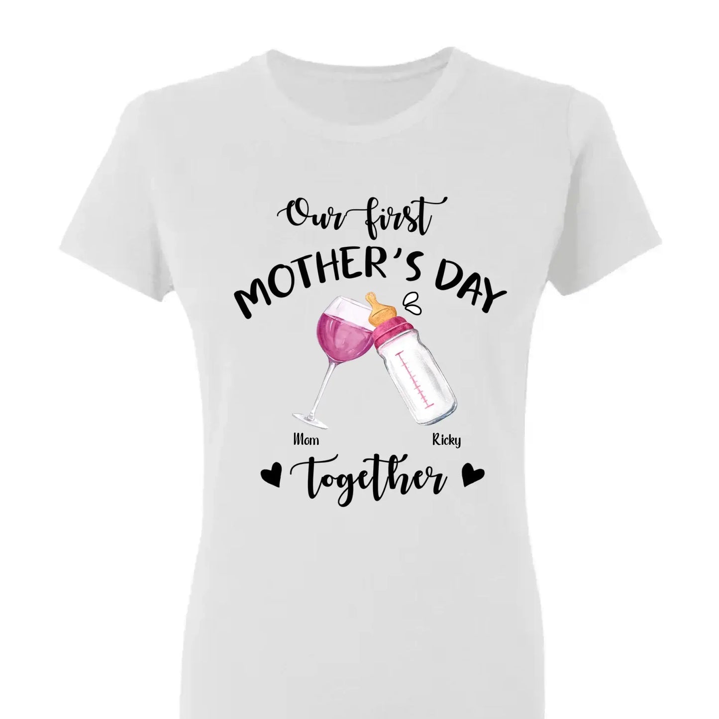 Our First Mother’s Day Together – Personalized T-Shirt or Onesie – Custom Gift for New Mom or First-Time Mom Ezcustomize