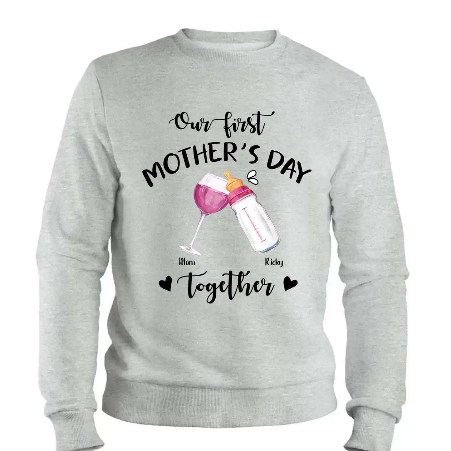 Our First Mother’s Day Together – Personalized T-Shirt or Onesie – Custom Gift for New Mom or First-Time Mom Ezcustomize