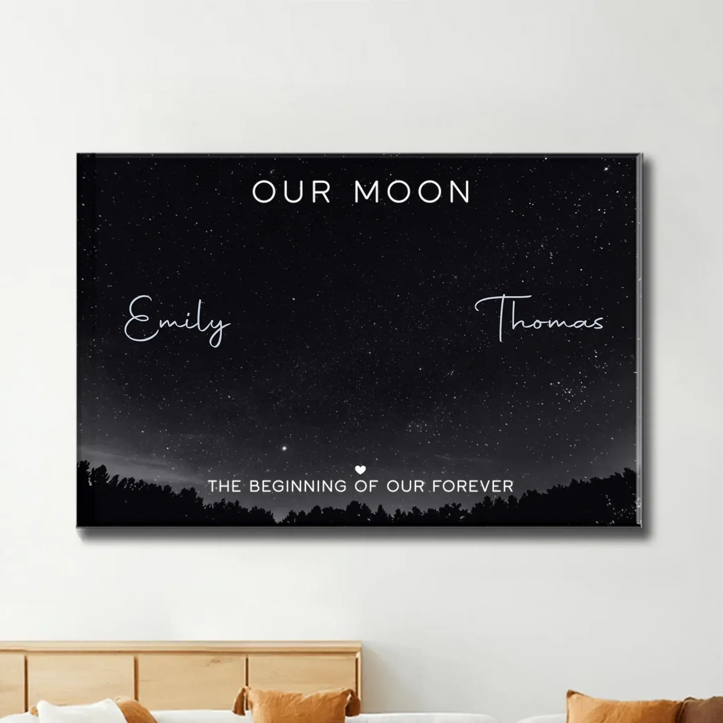 Our Moon – LGBTQ Couple Moon Phase Art Personalized Poster – Unique Pride Month or Anniversary Gift Ezcustomize