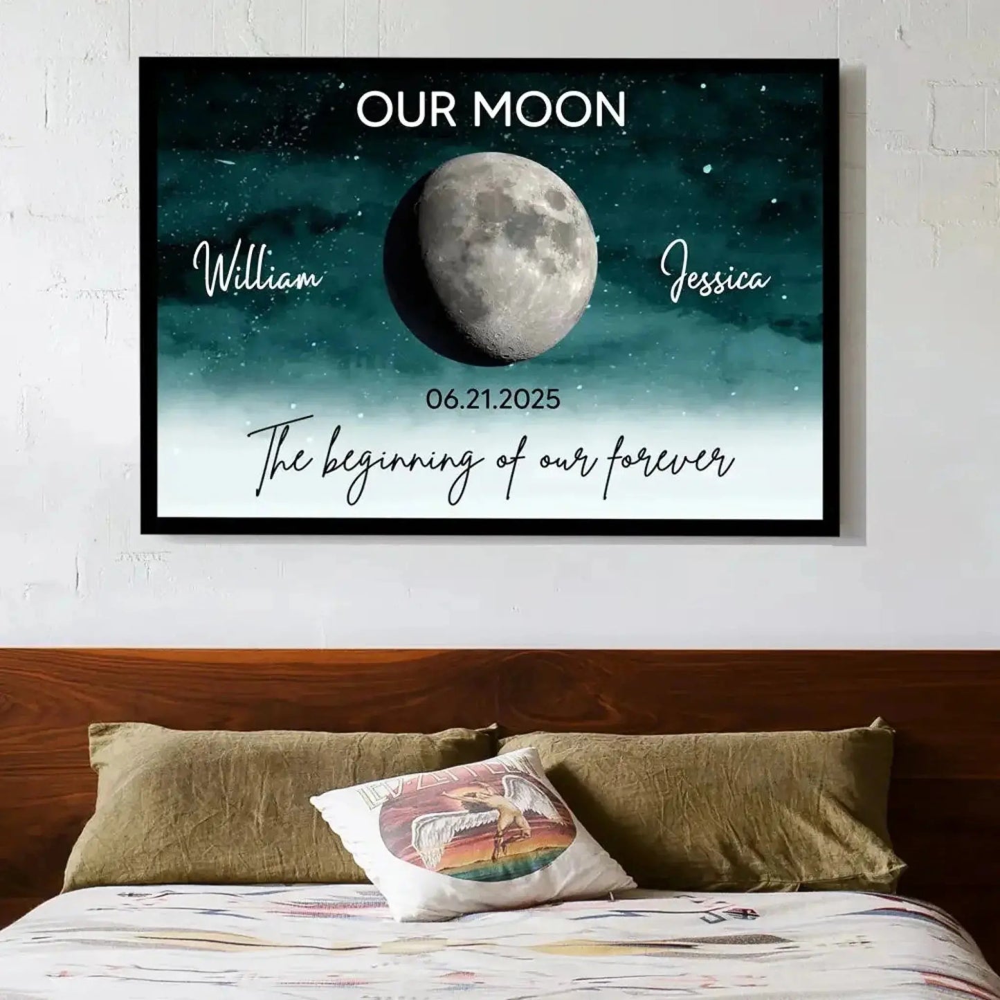 Our Moon – Personalized Couple Poster with Moon Phase, Romantic Custom Wall Art for Boyfriend, Girlfriend, or Anniversary Gift Ezcustomize