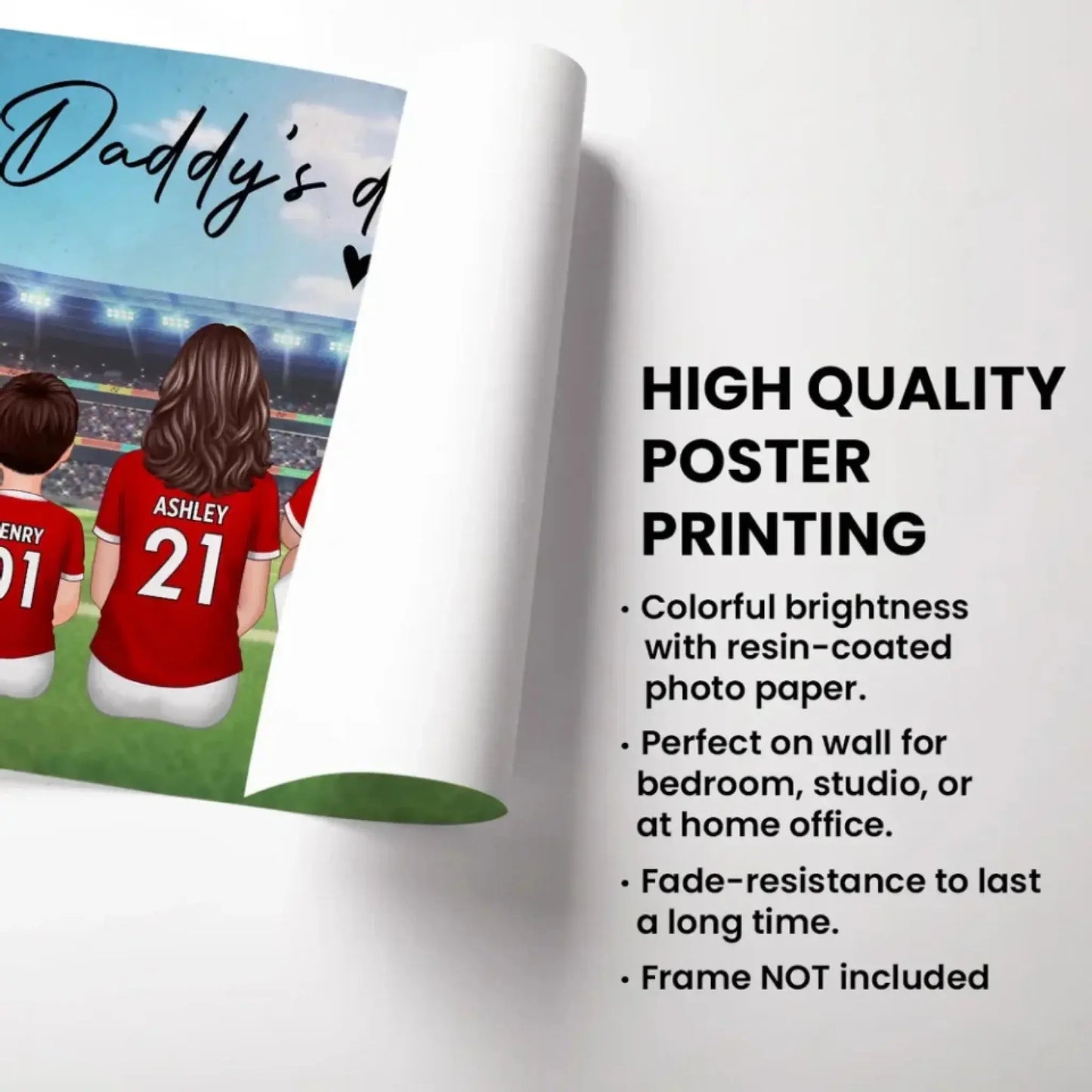Our Soccer/Football Family Team – Personalized Sitting Poster/Canvas – Custom Gift for Parents or Family on Mother’s or Father’s Day Ezcustomize