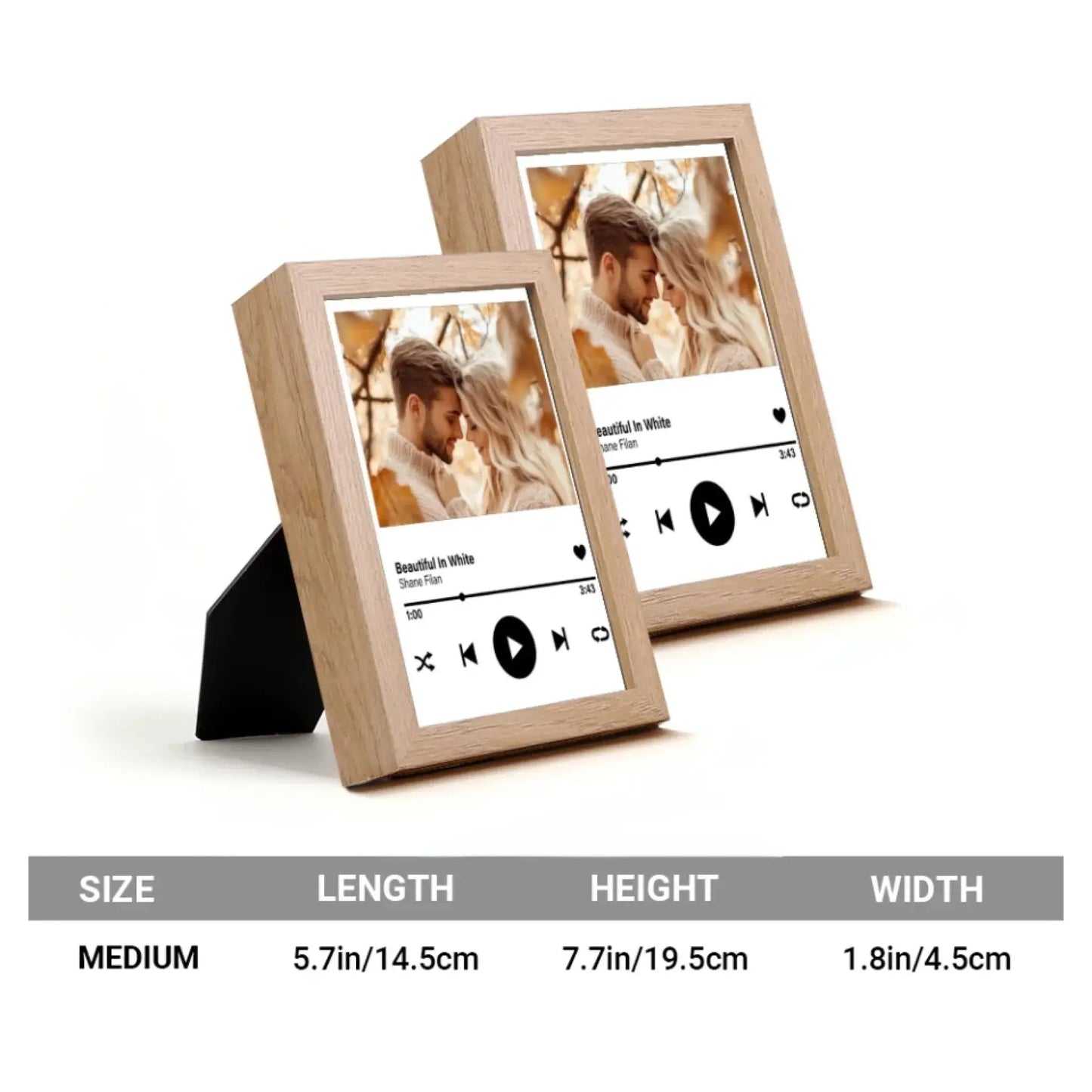 Our Song Mirror Lamp – Personalized Photo & Music Plaque Light – Romantic Gift for Couples on Anniversary or Valentine’s Day Ezcustomize
