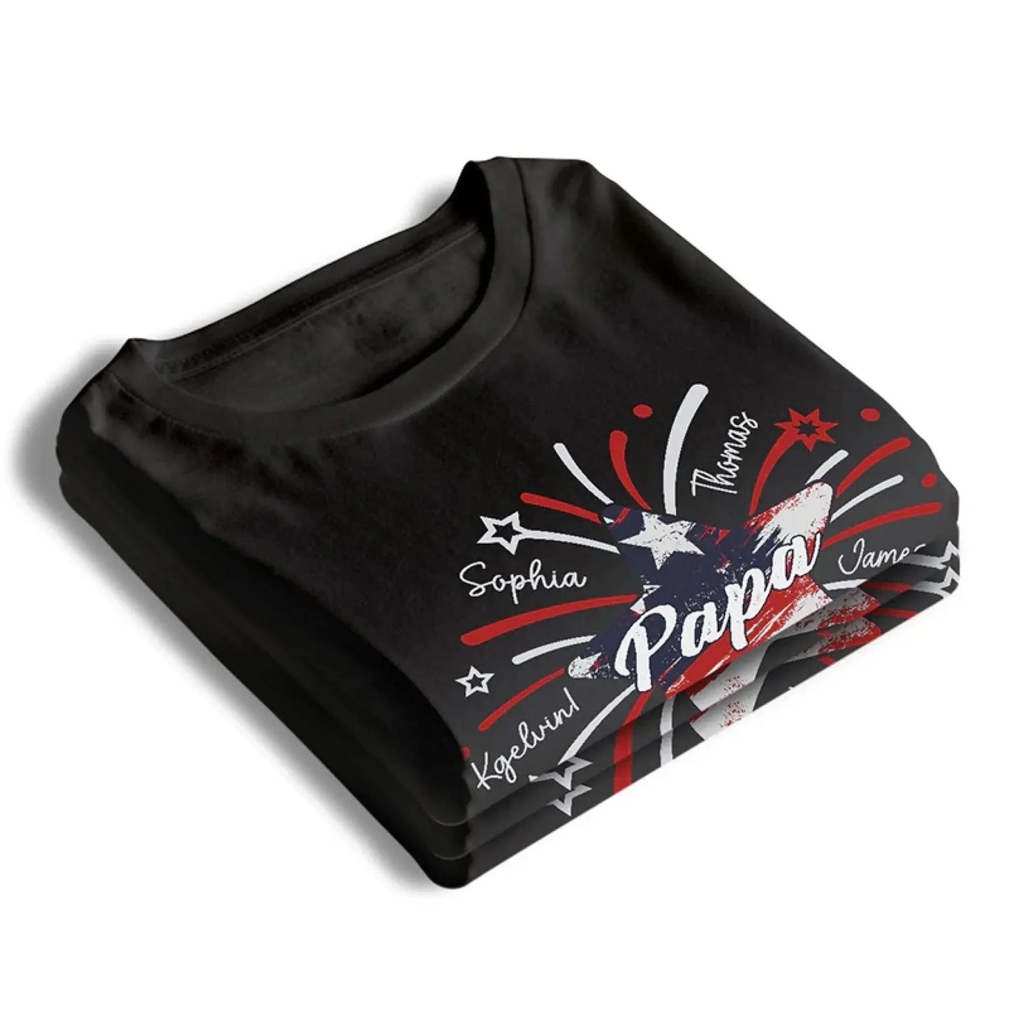 Papa & Kids Firework Star Shirt – Personalized T-Shirt/Hoodie/Sweatshirt – 4th of July or Birthday Gift for Dad or Grandpa Ezcustomize
