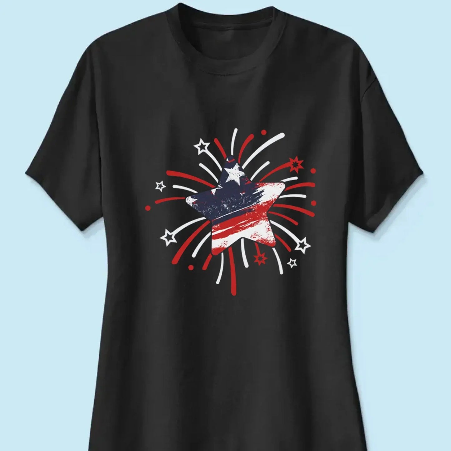 Papa & Kids Firework Star Shirt – Personalized T-Shirt/Hoodie/Sweatshirt – 4th of July or Birthday Gift for Dad or Grandpa Ezcustomize
