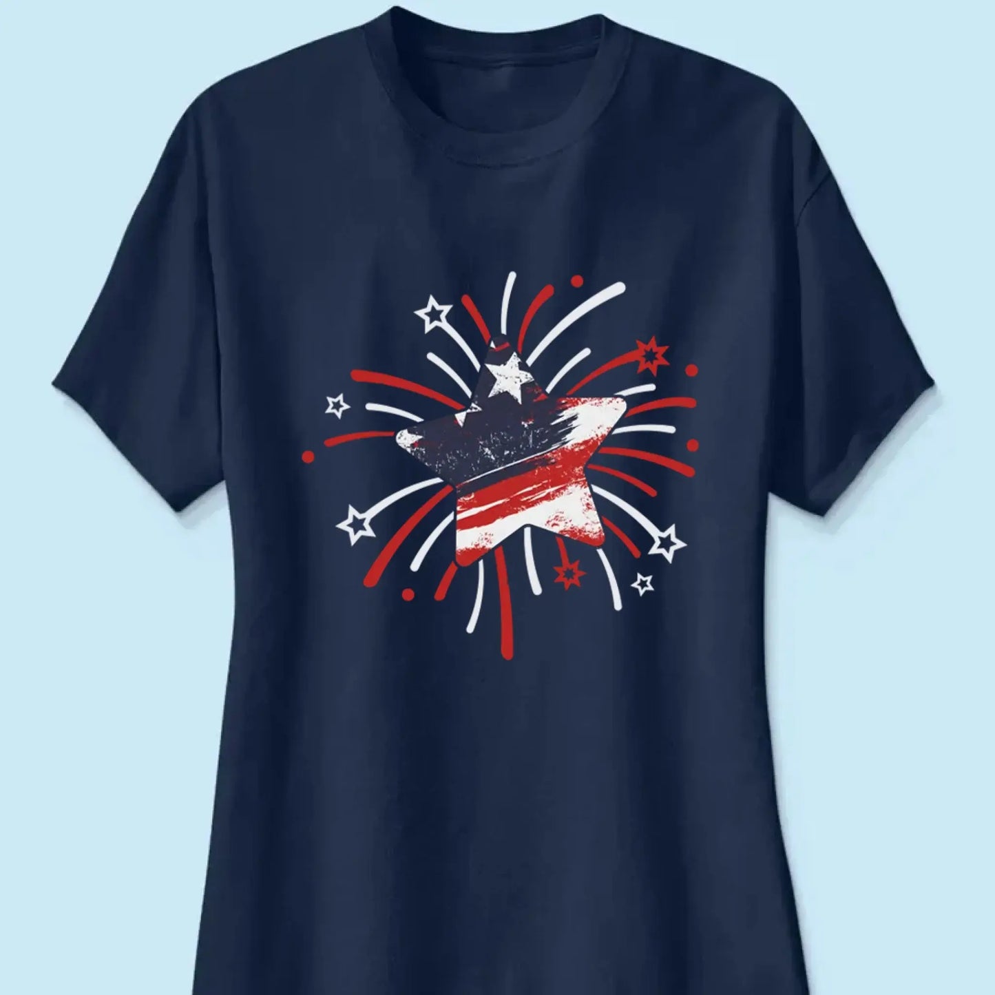 Papa & Kids Firework Star Shirt – Personalized T-Shirt/Hoodie/Sweatshirt – 4th of July or Birthday Gift for Dad or Grandpa Ezcustomize